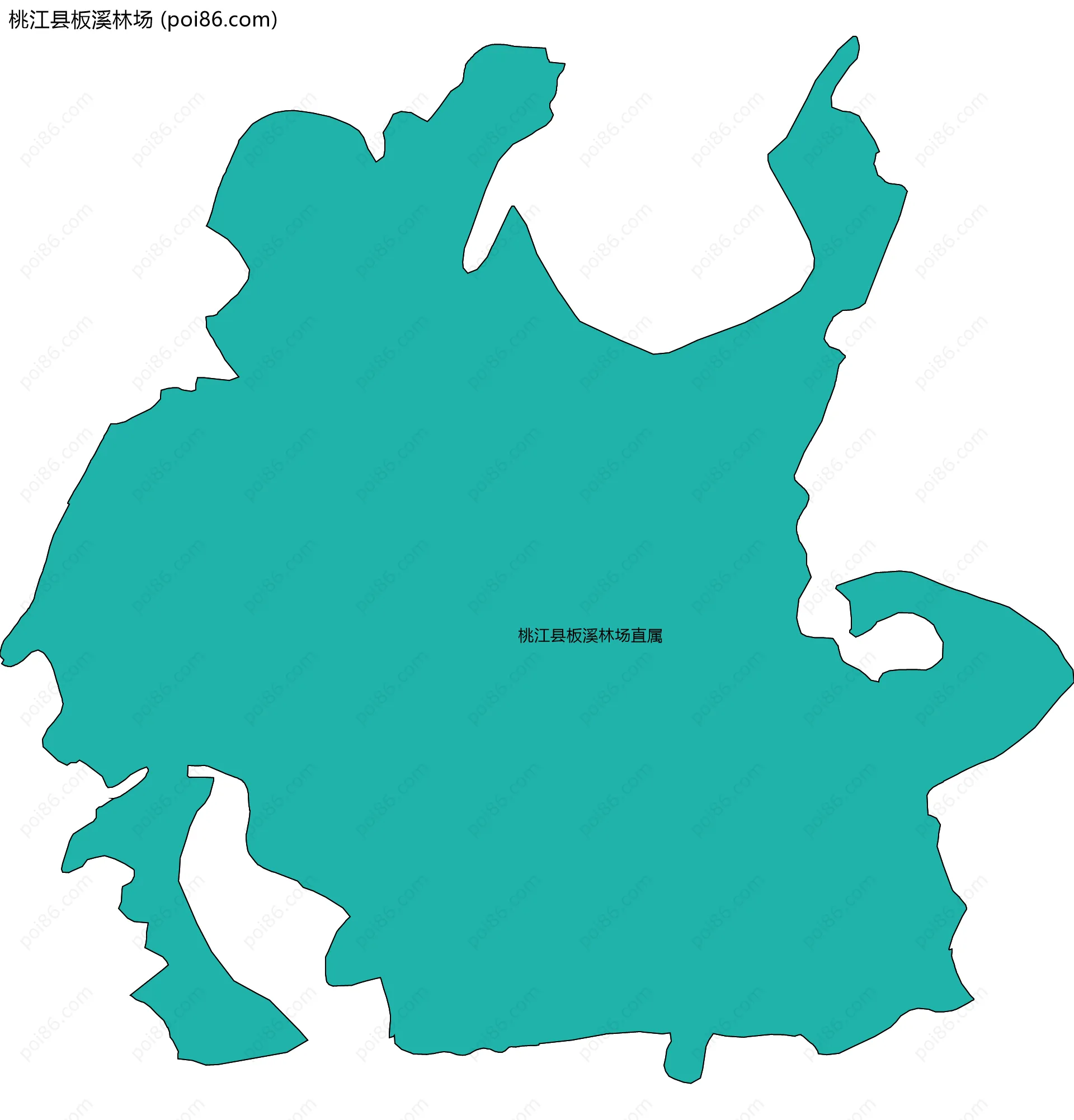 桃江县板溪林场边界地图(五级行政区划)