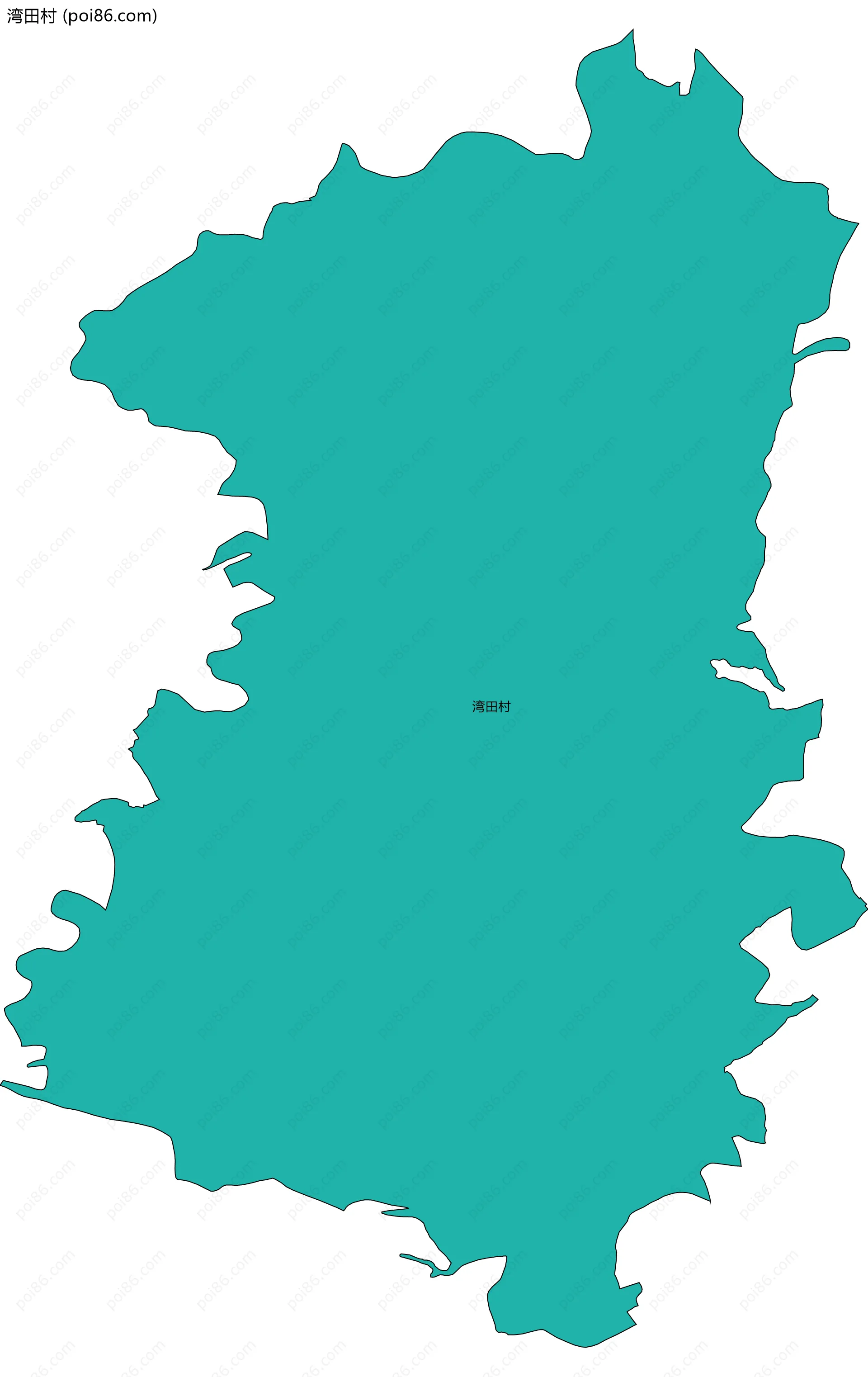 湾田村边界地图