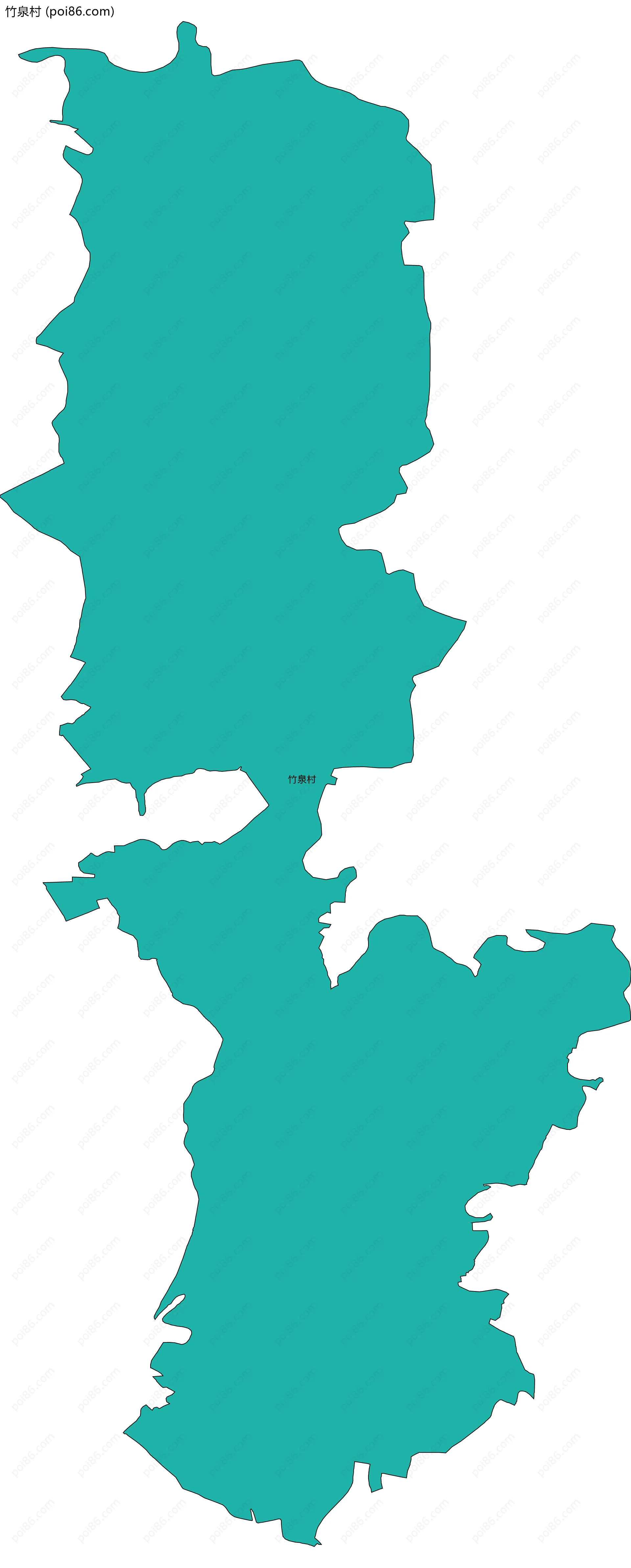 竹泉村边界地图