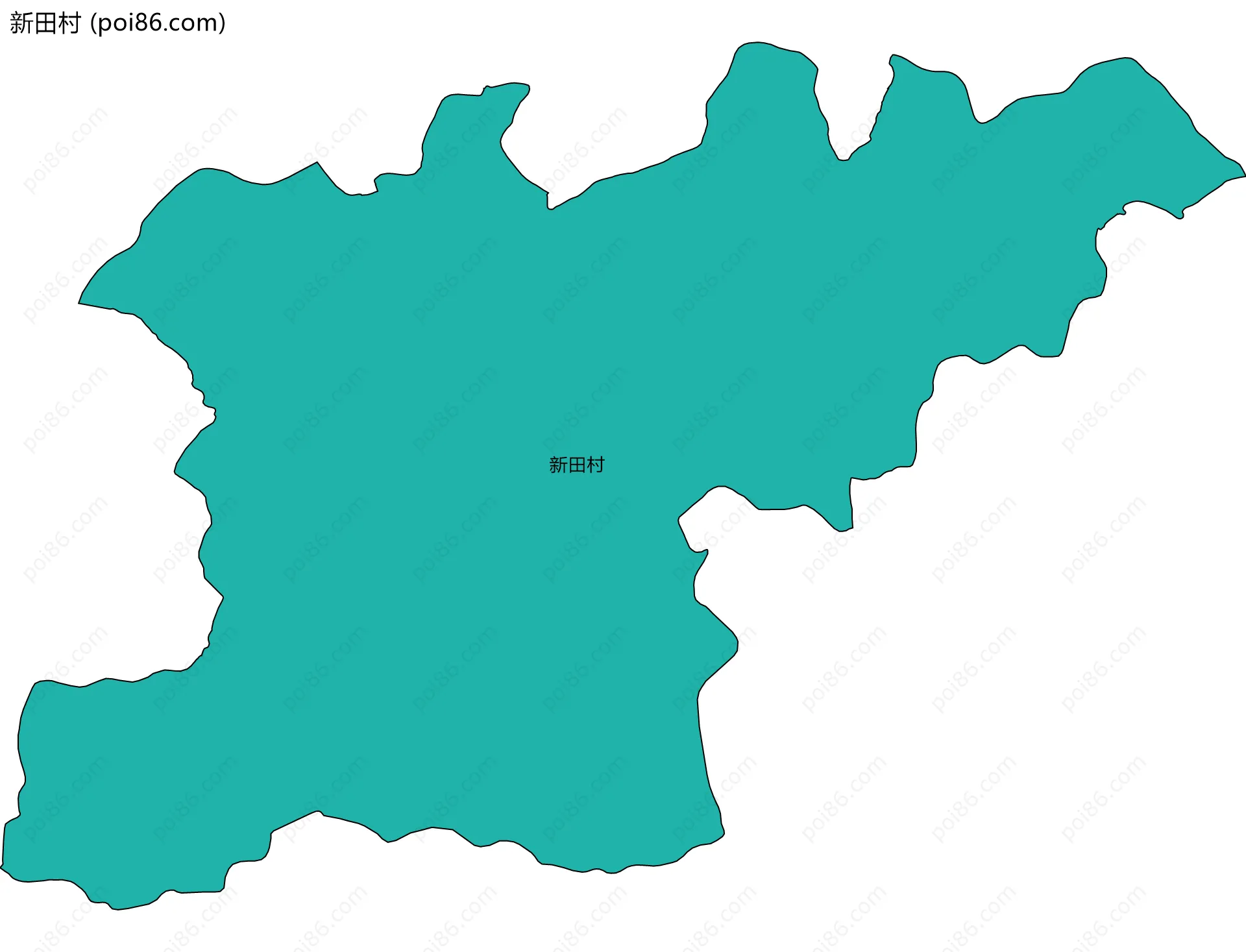 新田村边界地图