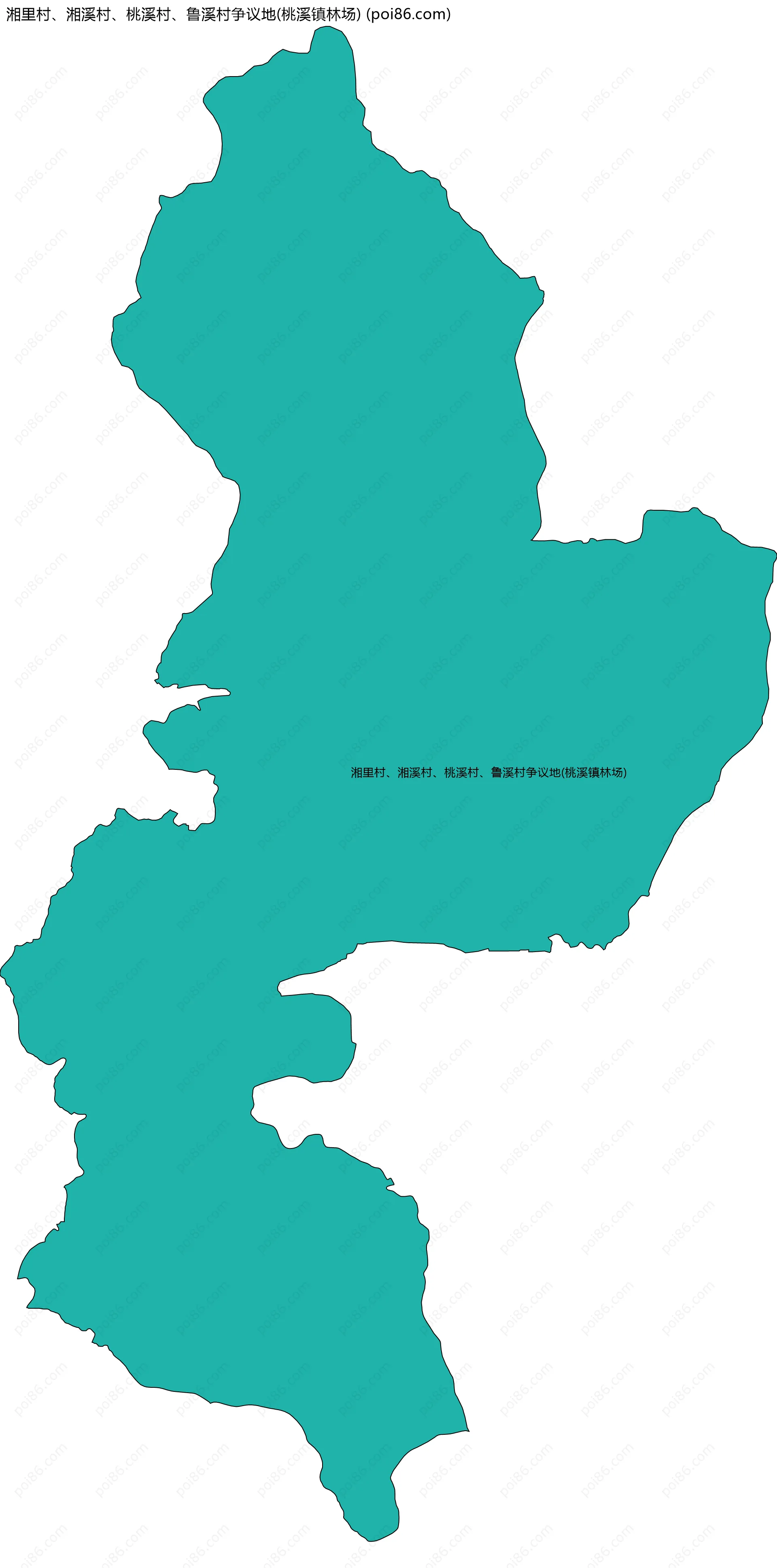 湘里村、湘溪村、桃溪村、鲁溪村争议地(桃溪镇林场)边界地图