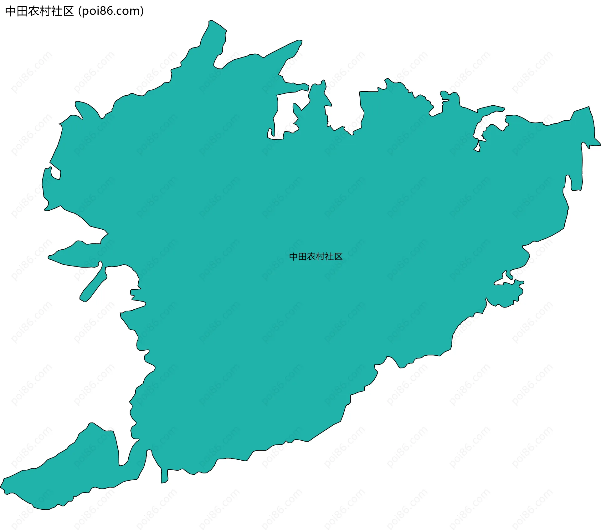 中田农村社区边界地图