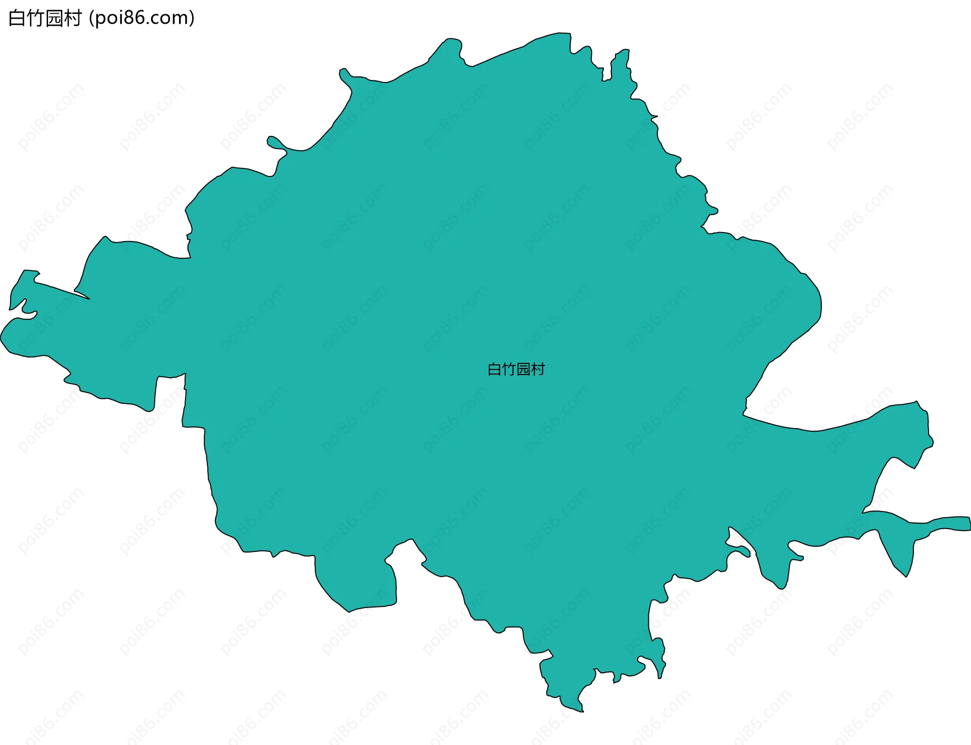 白竹园村边界地图