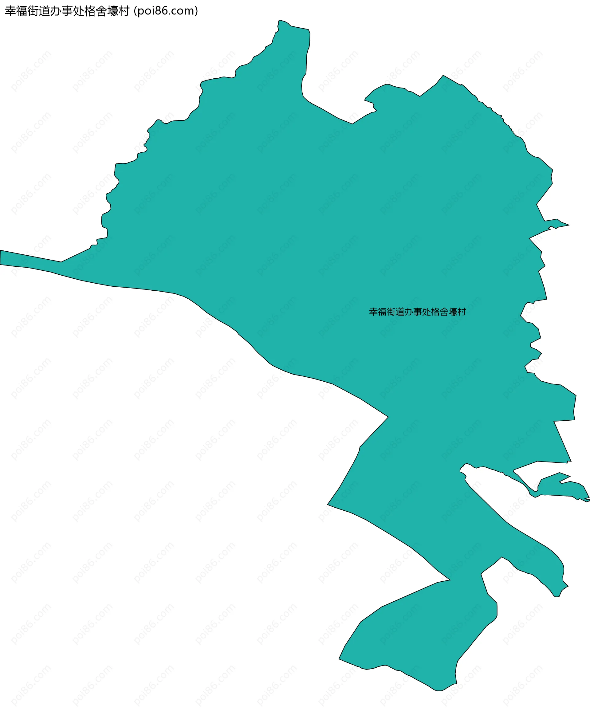 幸福街道办事处格舍壕村边界地图