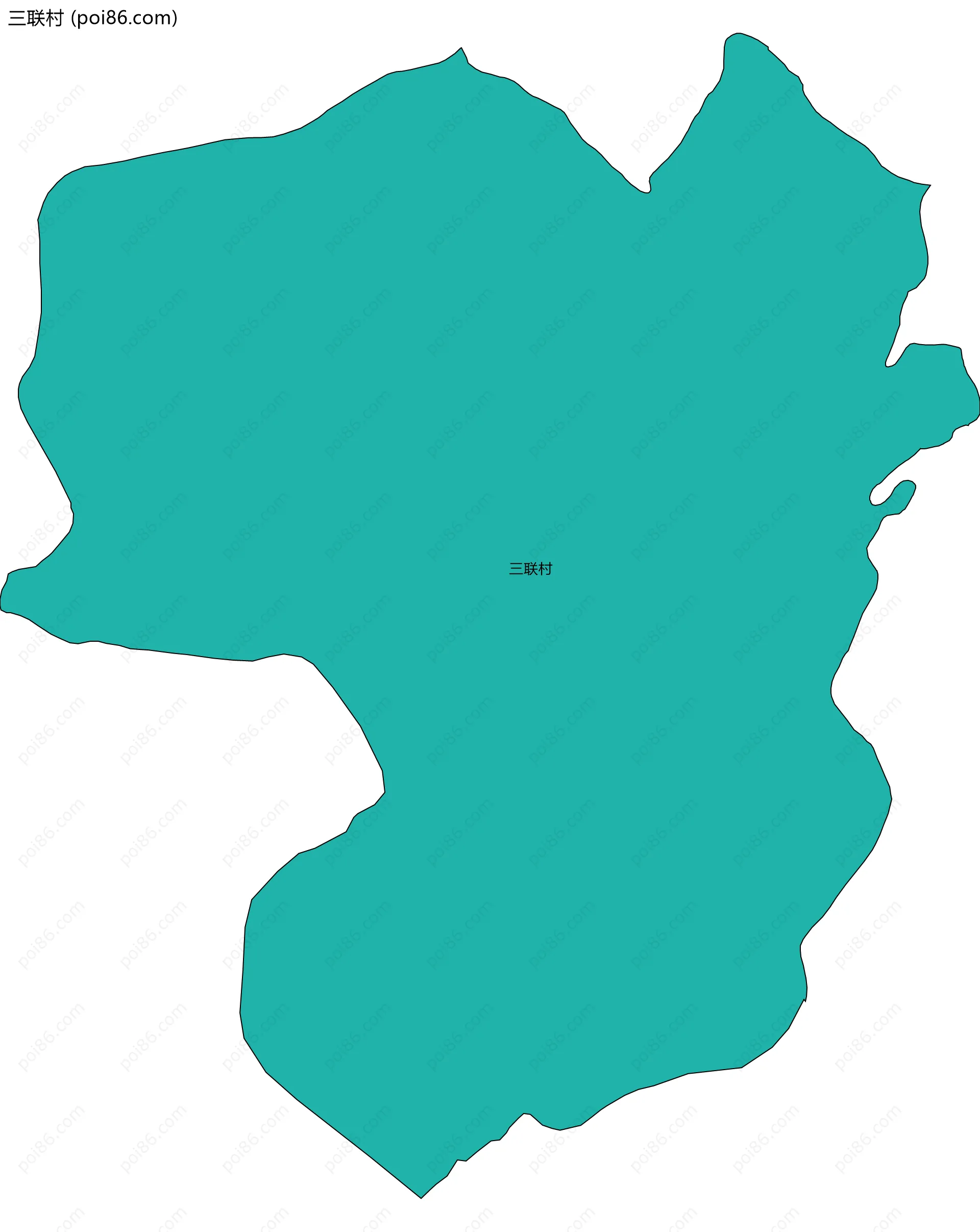 三联村边界地图