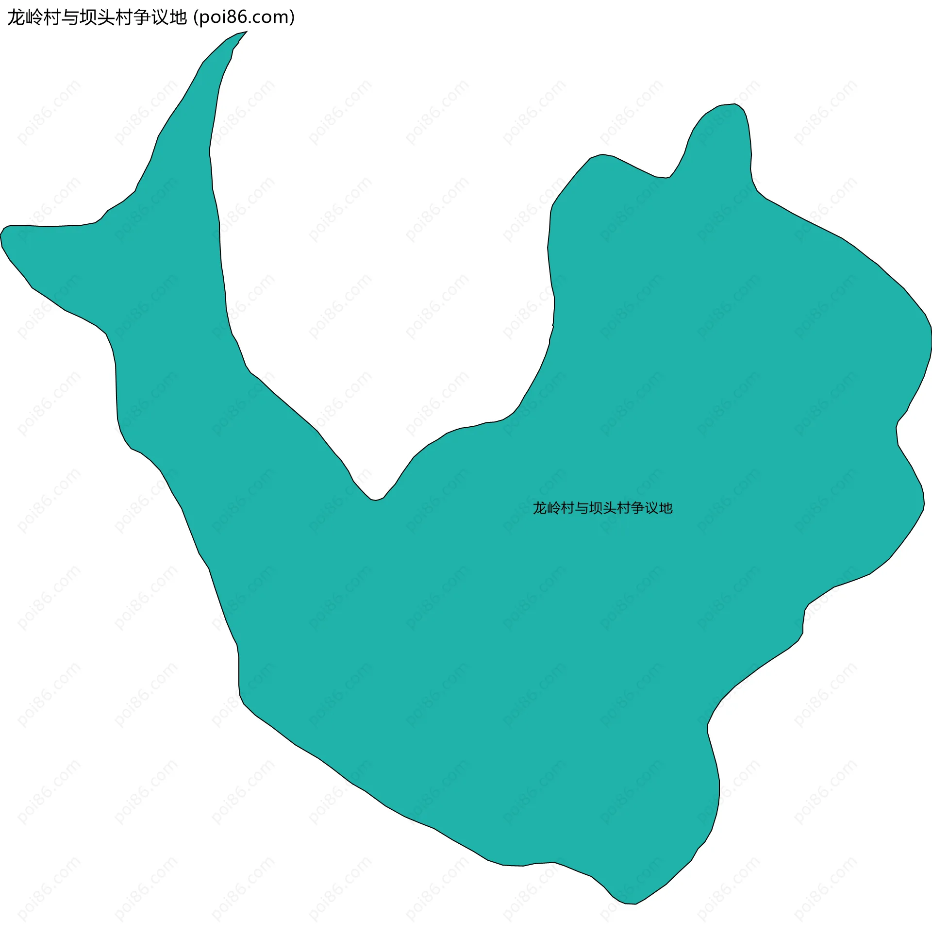 龙岭村与坝头村争议地边界地图