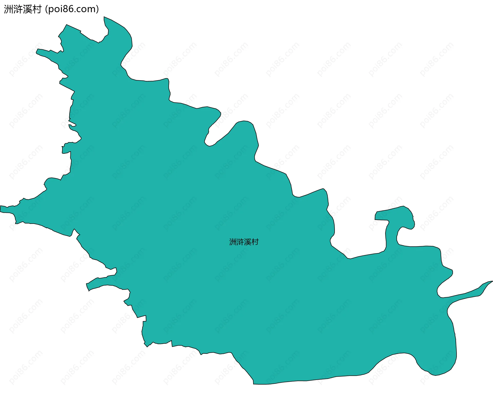 洲浒溪村边界地图