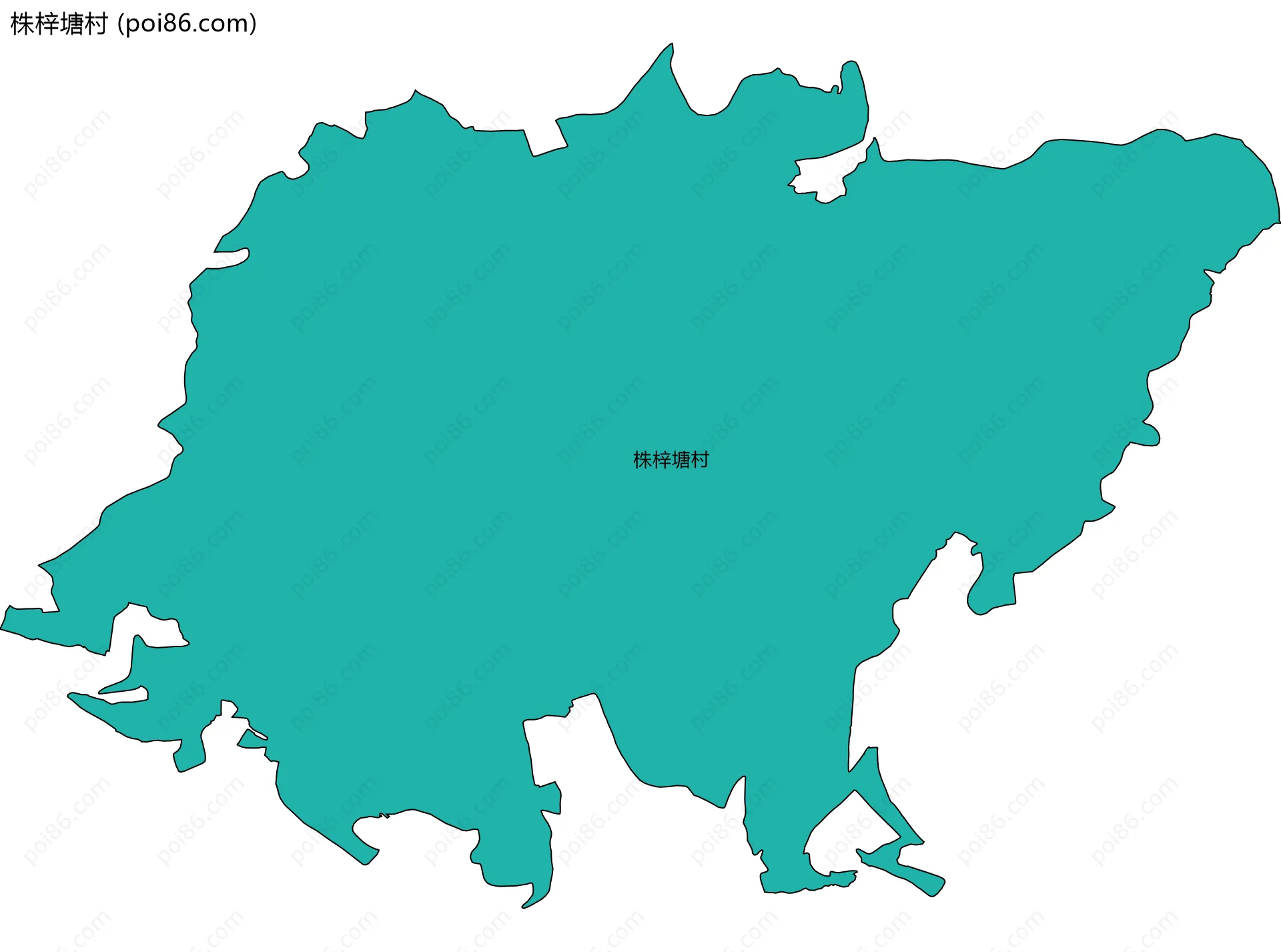 株梓塘村边界地图