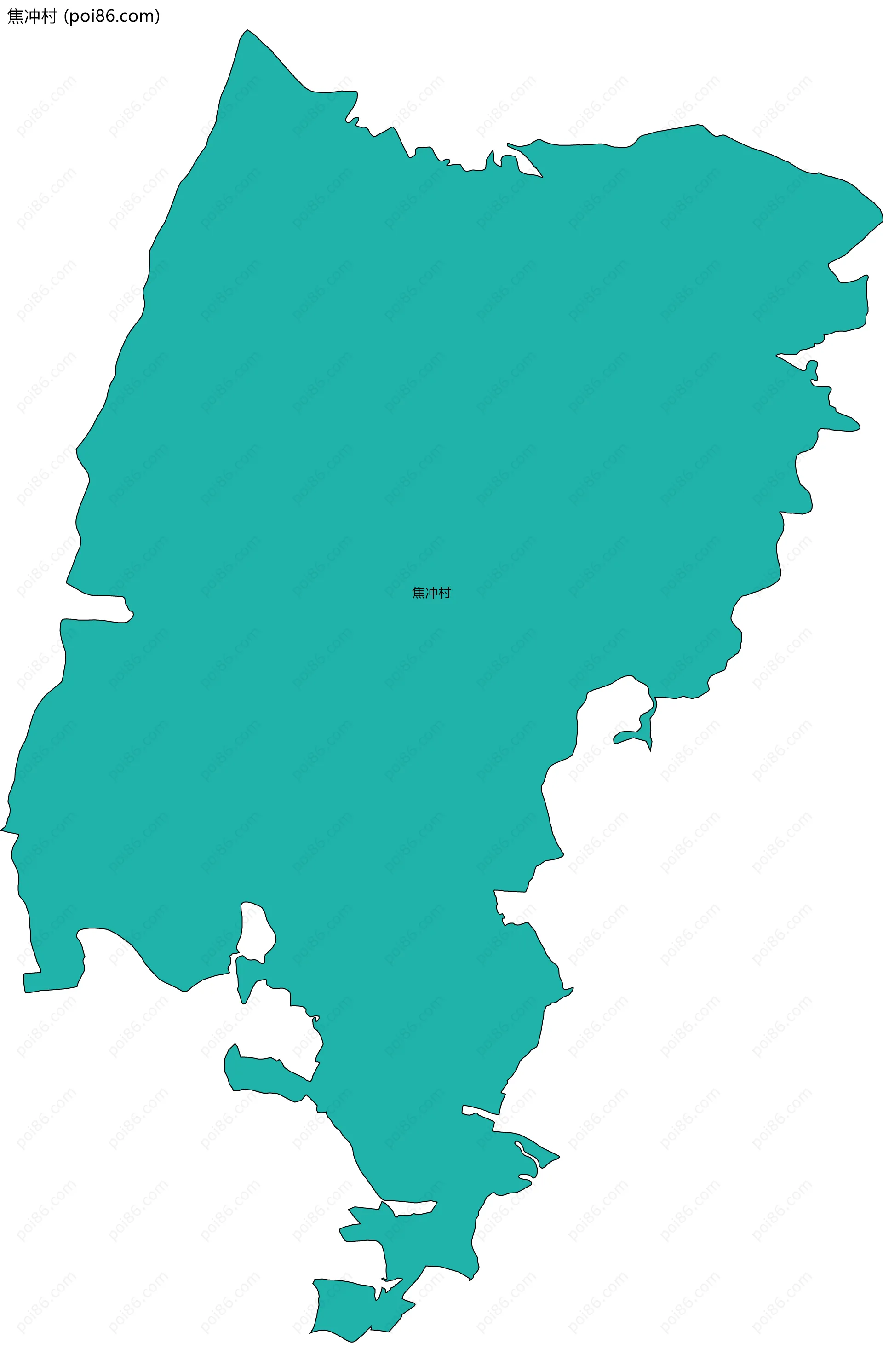 焦冲村边界地图