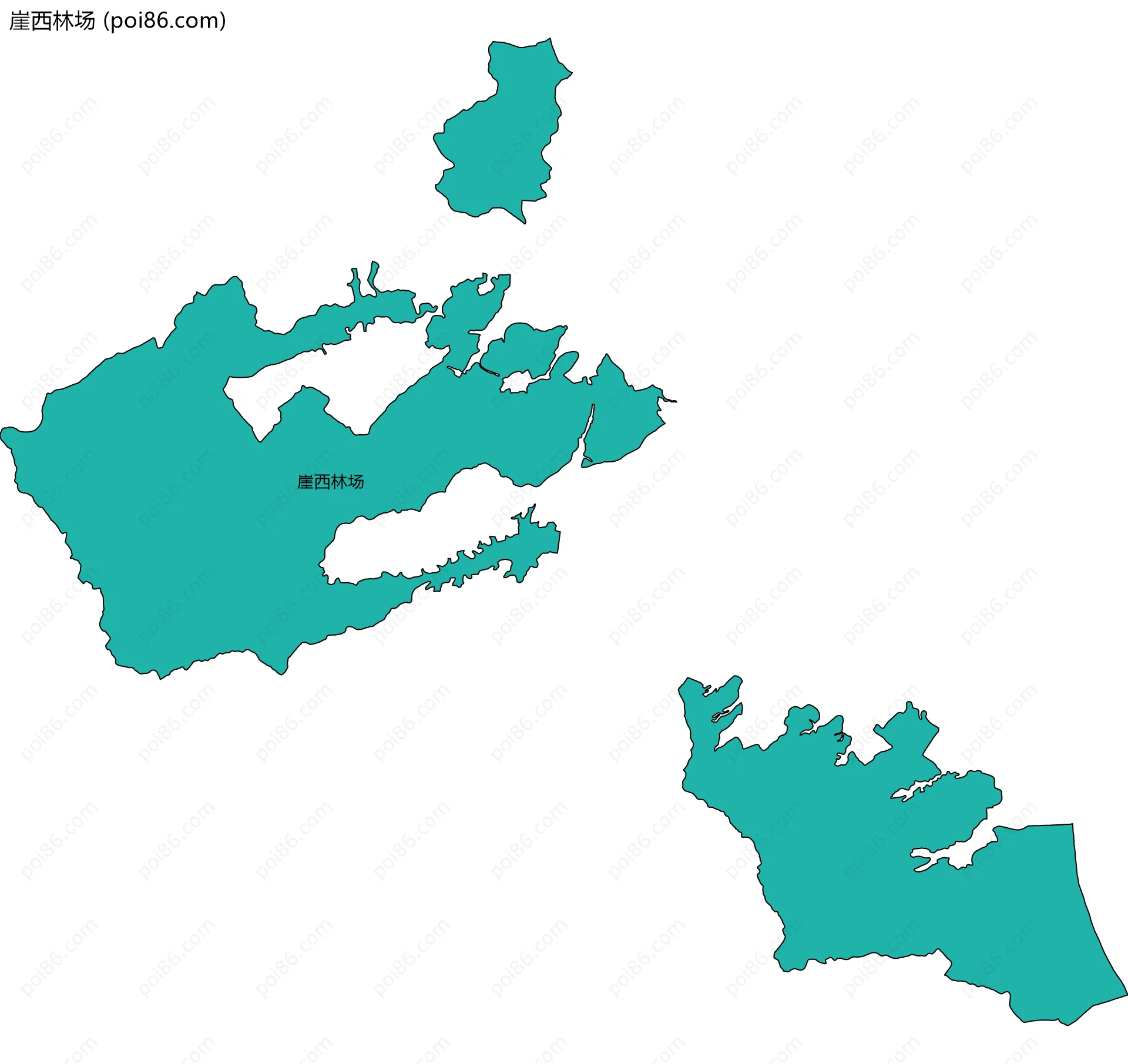 崖西林场边界地图