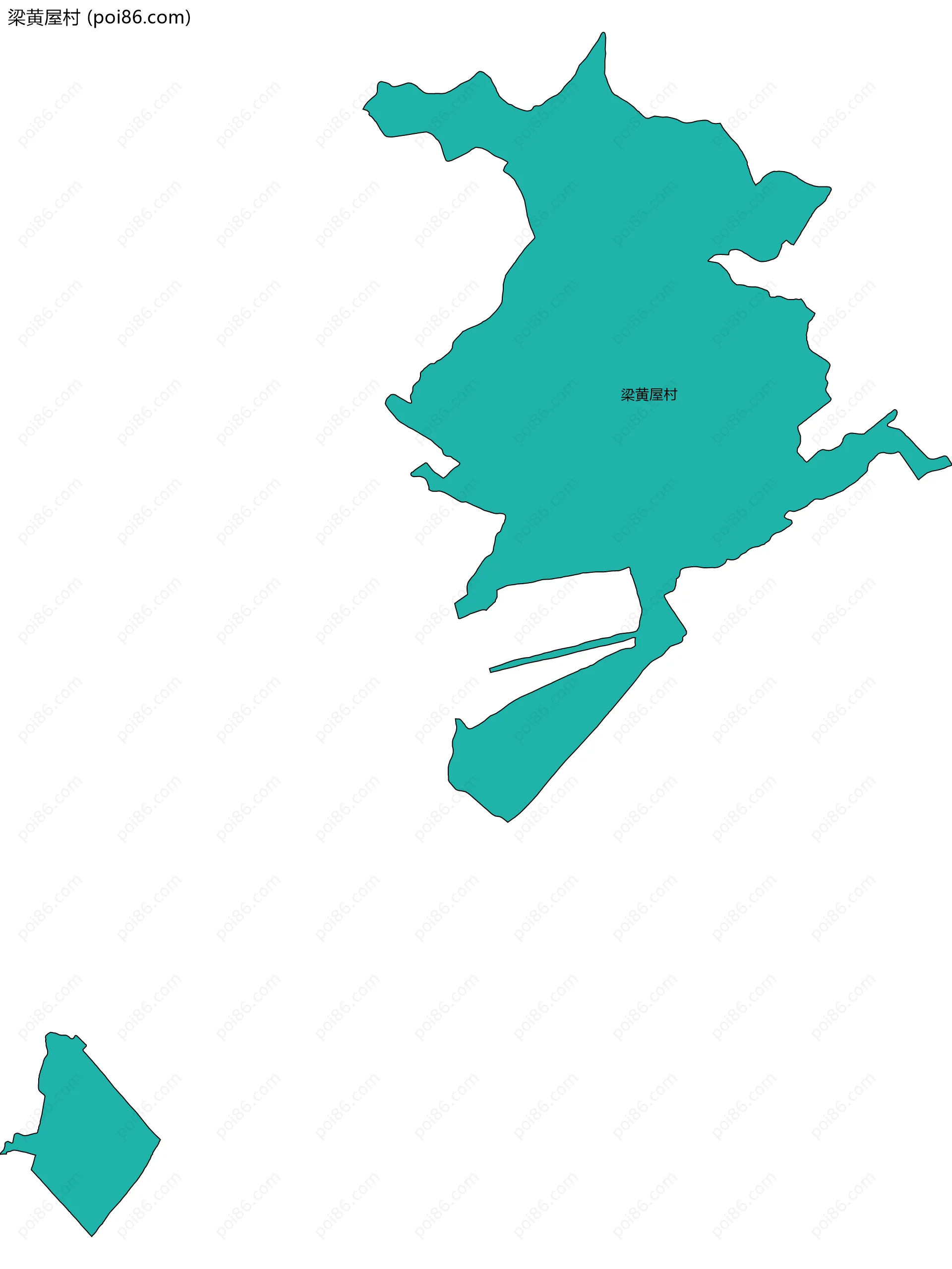 梁黄屋村边界地图