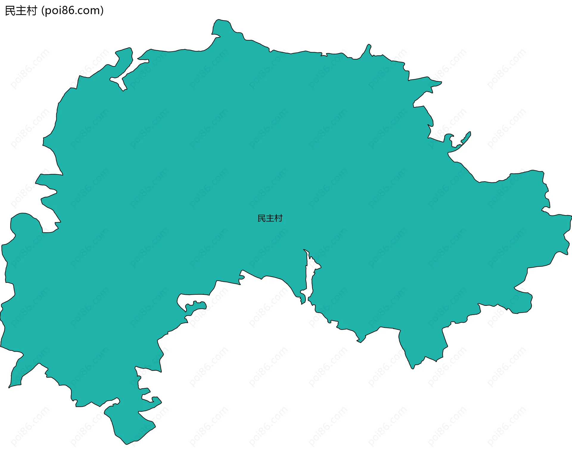 民主村边界地图