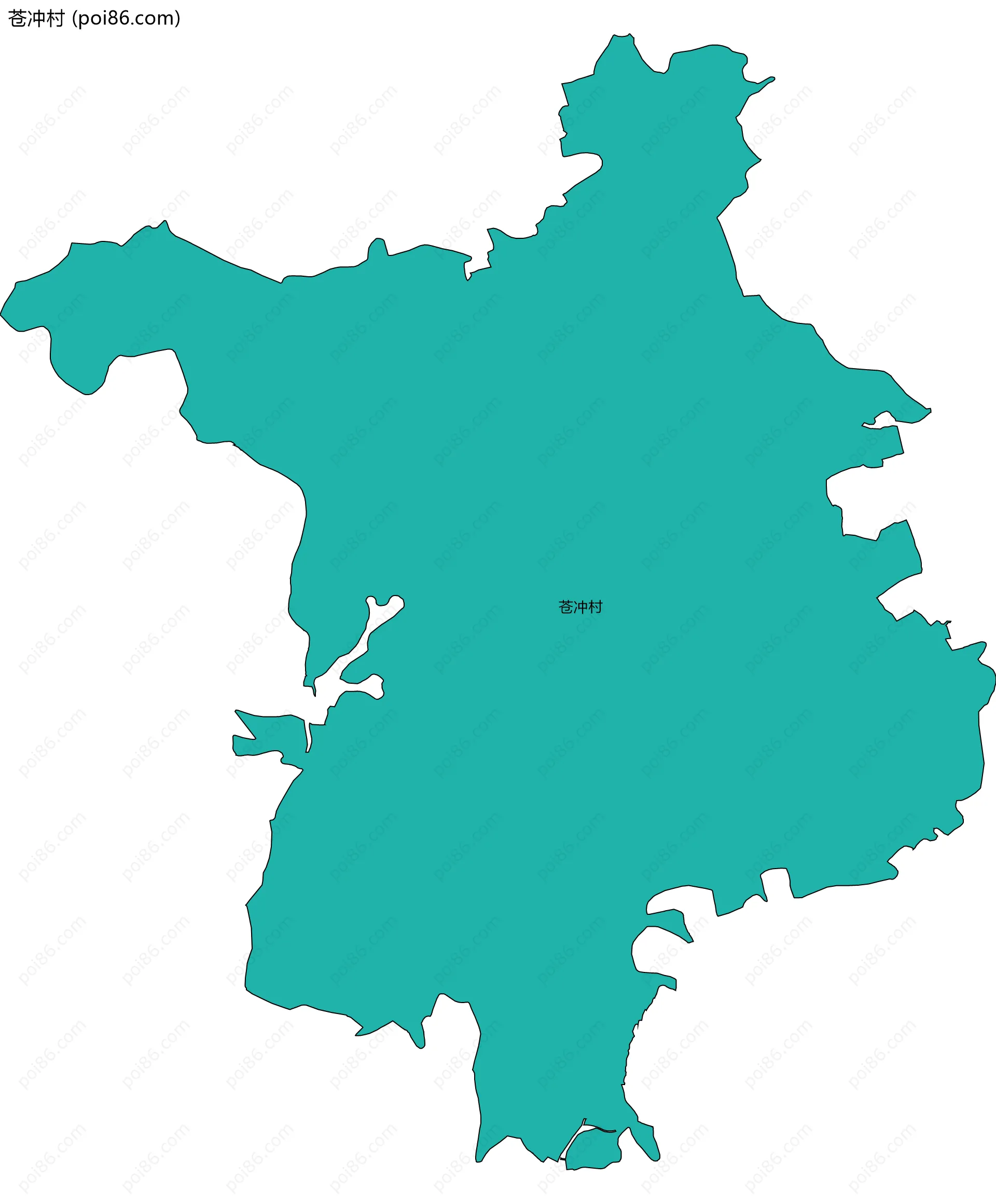 苍冲村边界地图