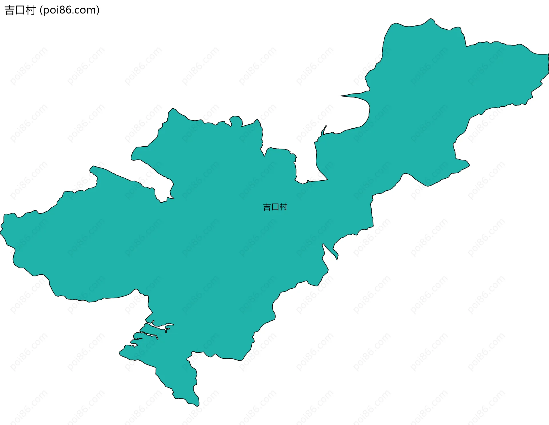 吉口村边界地图