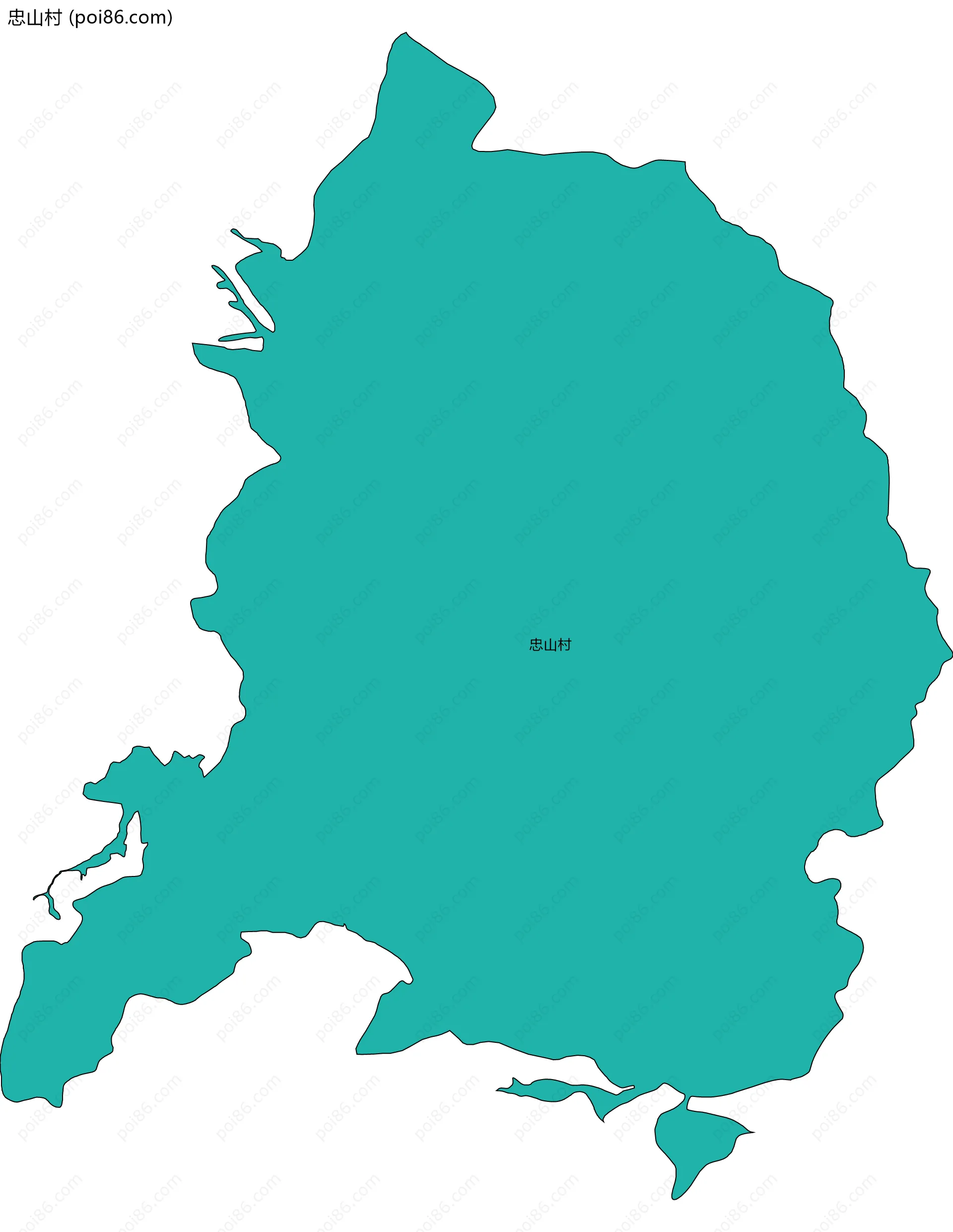 忠山村边界地图