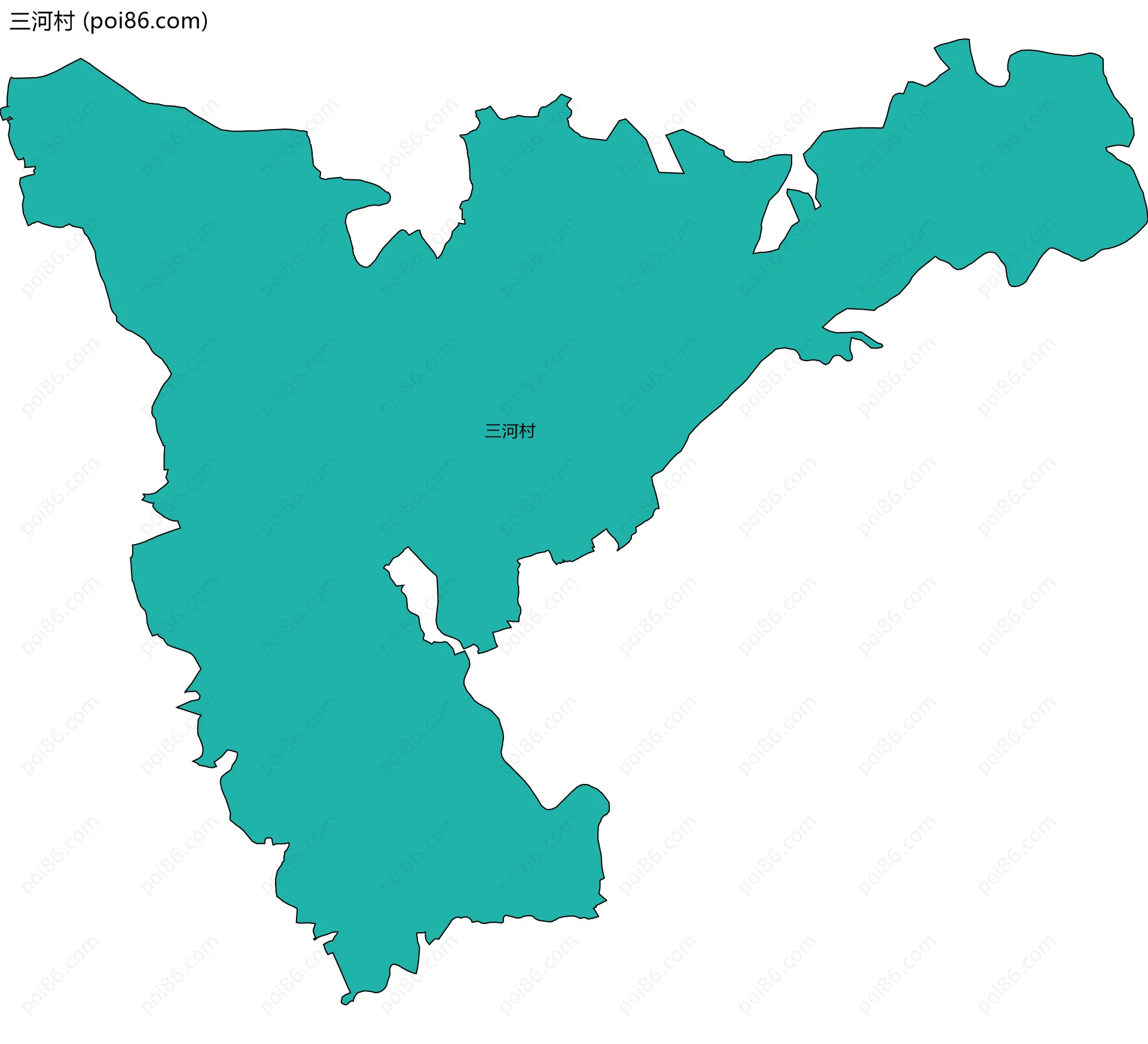 三河村边界地图