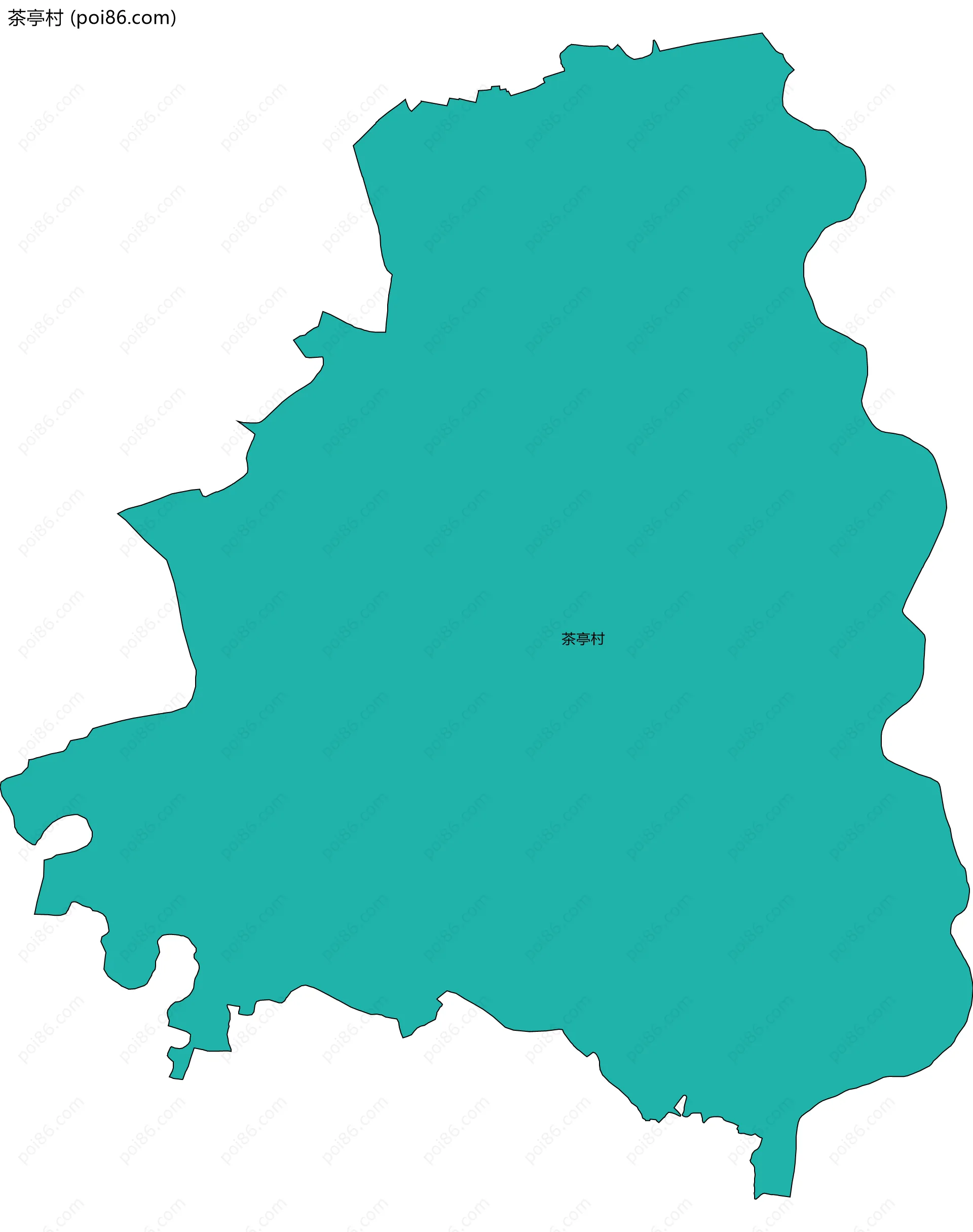 茶亭村边界地图