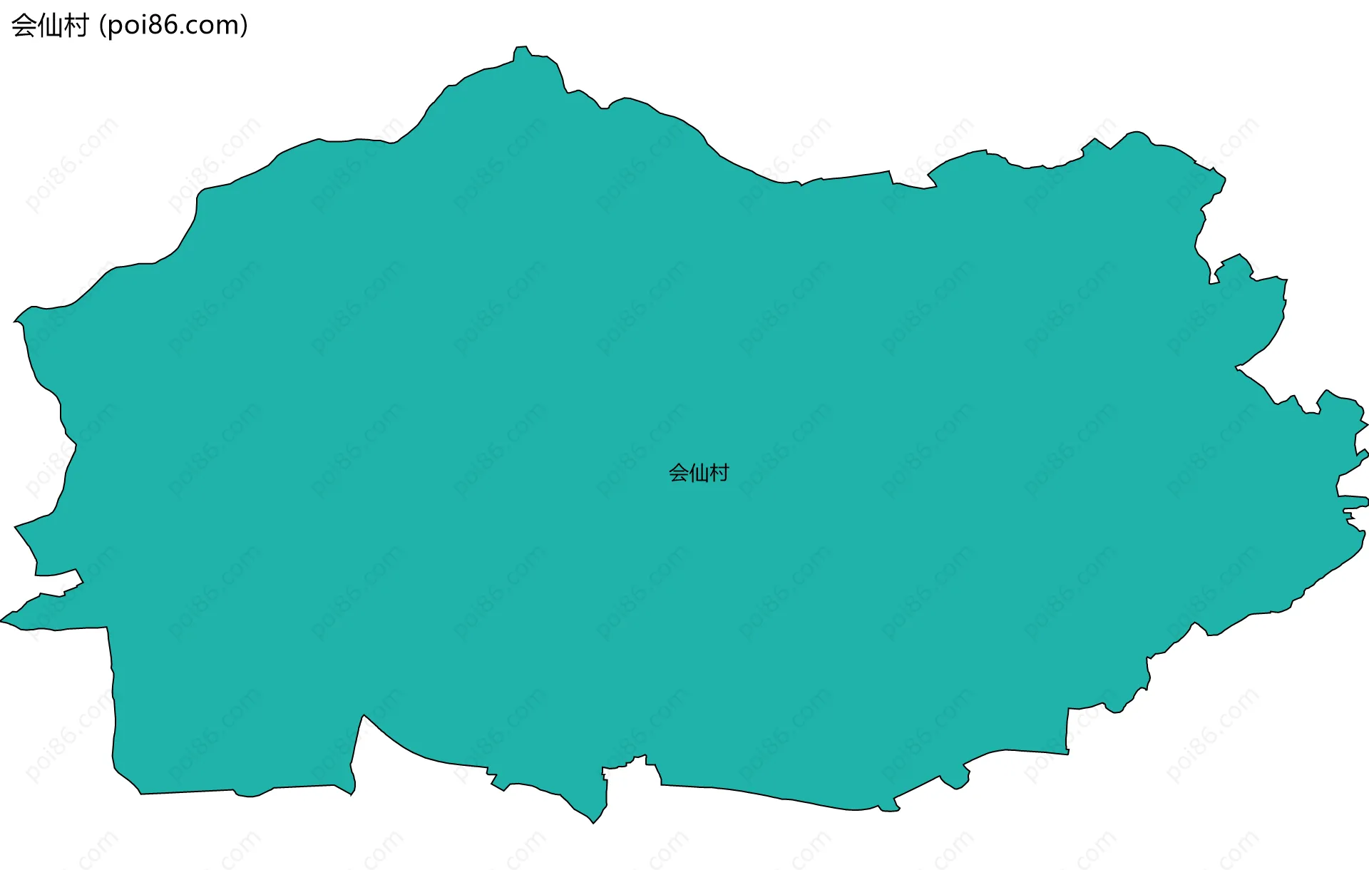 会仙村边界地图