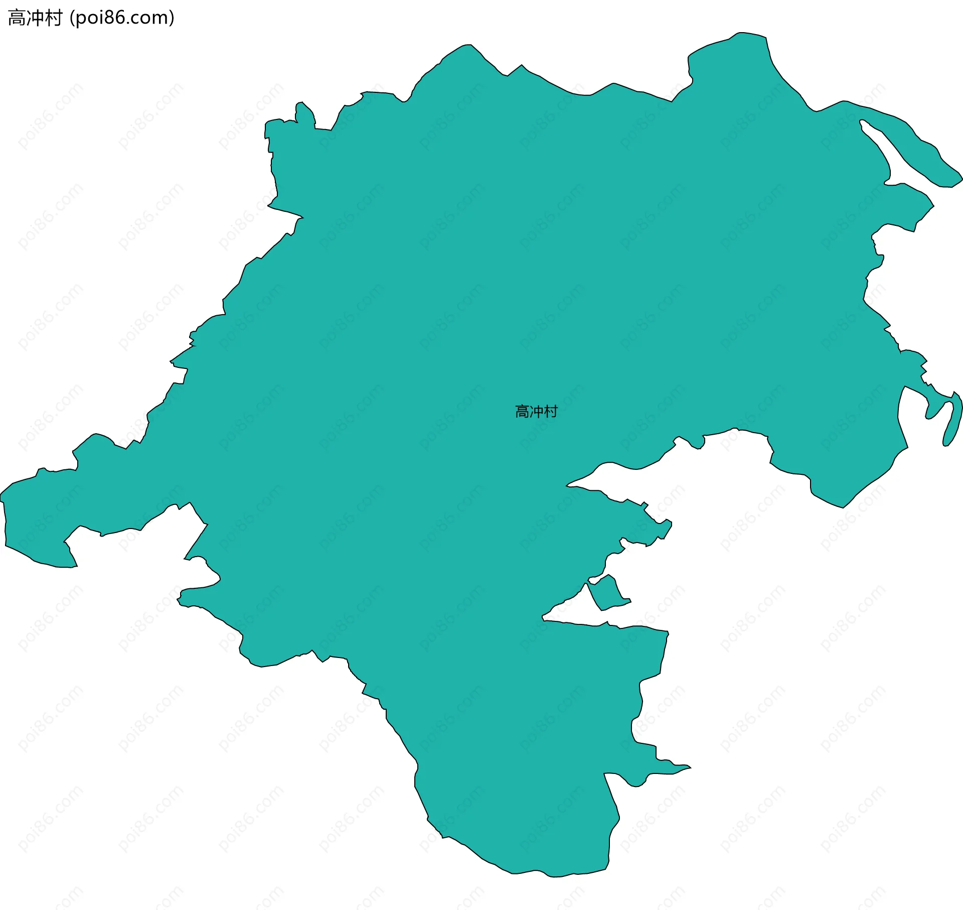 高冲村边界地图