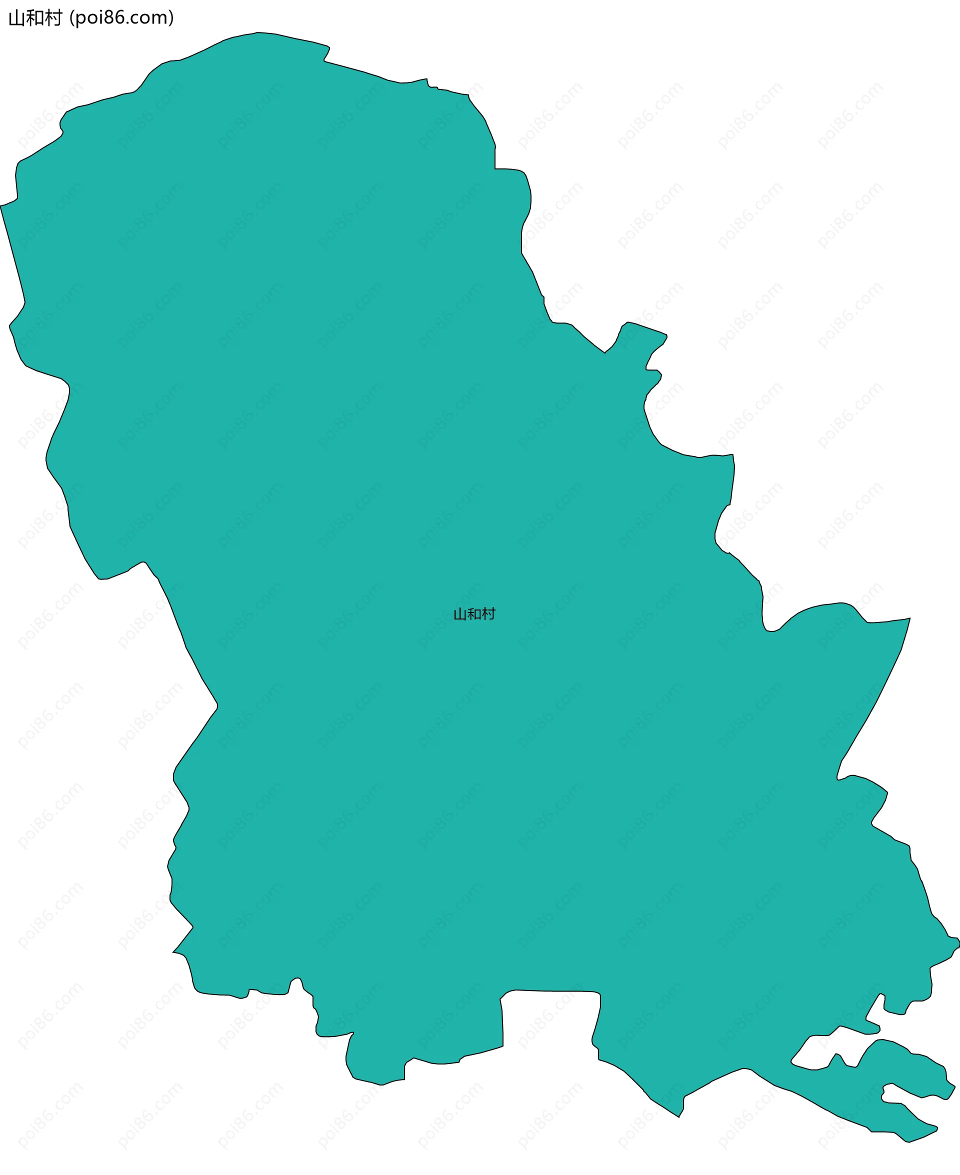 山和村边界地图