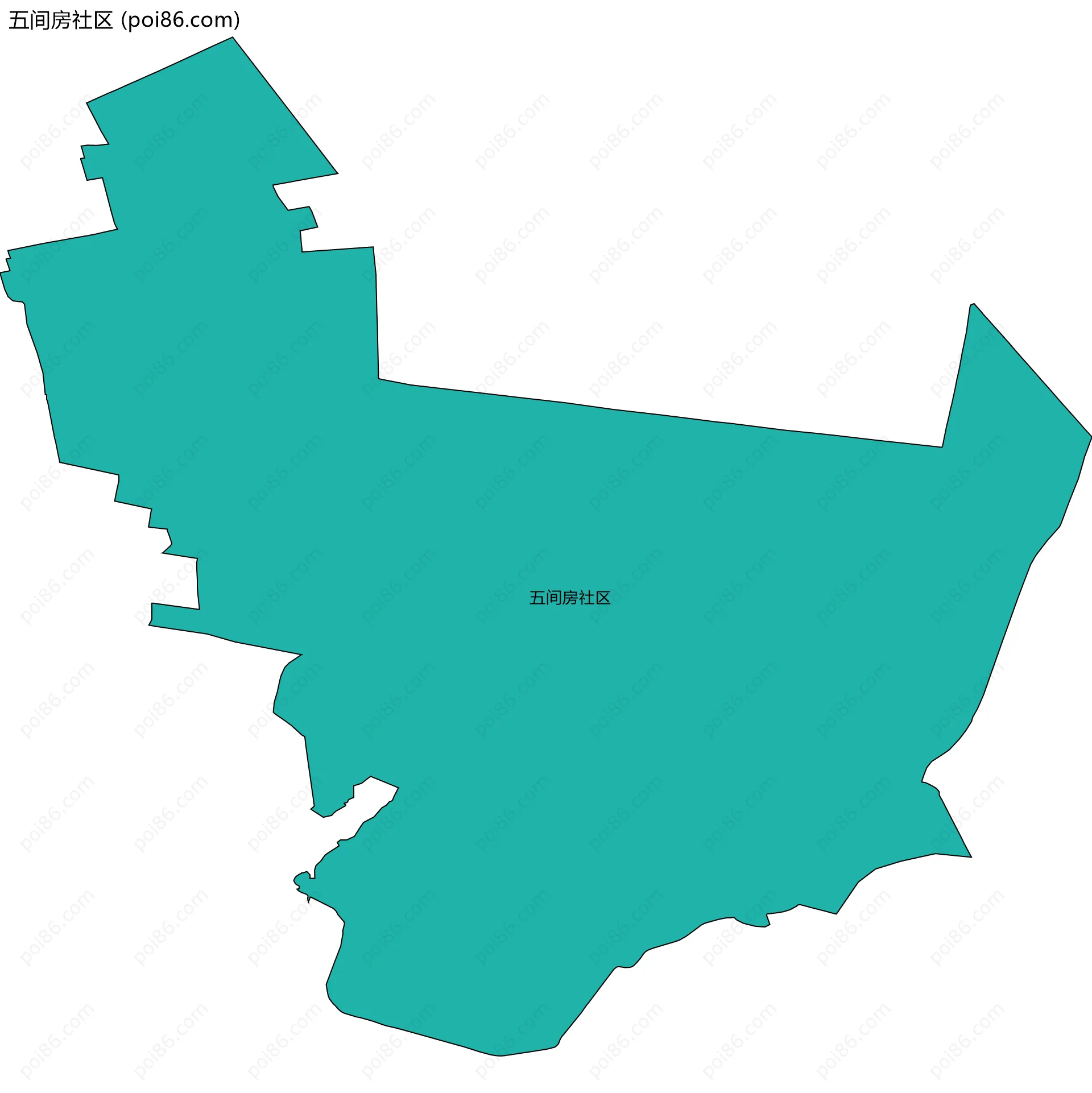 五间房社区边界地图