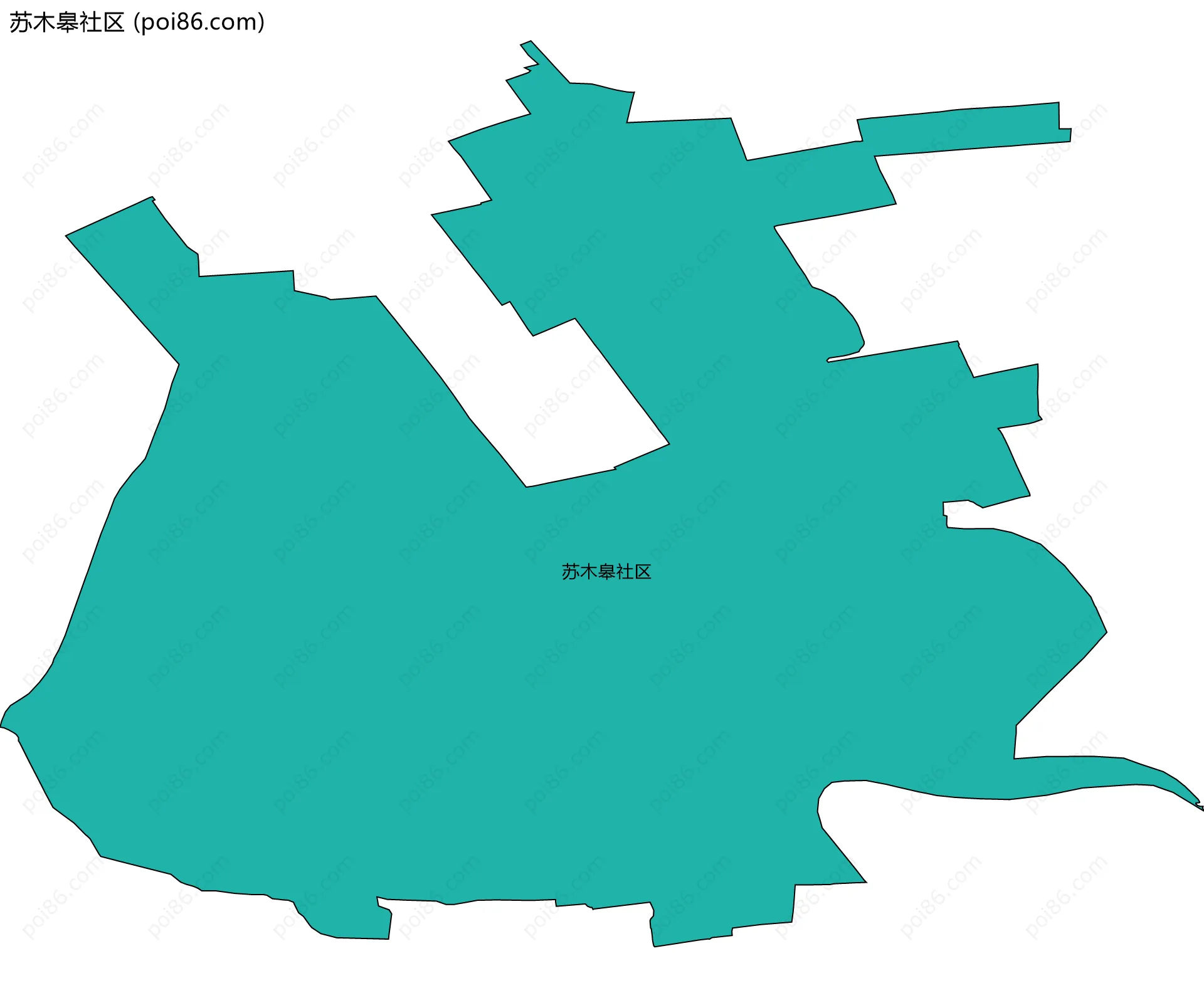 苏木皋社区边界地图