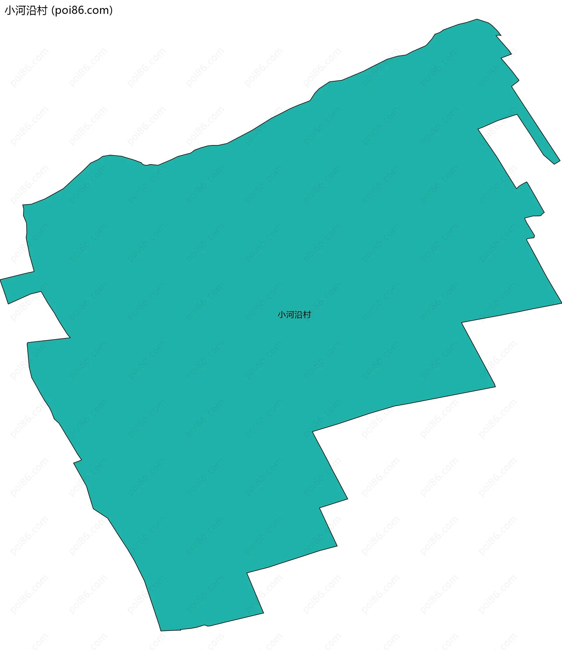 小河沿村边界地图