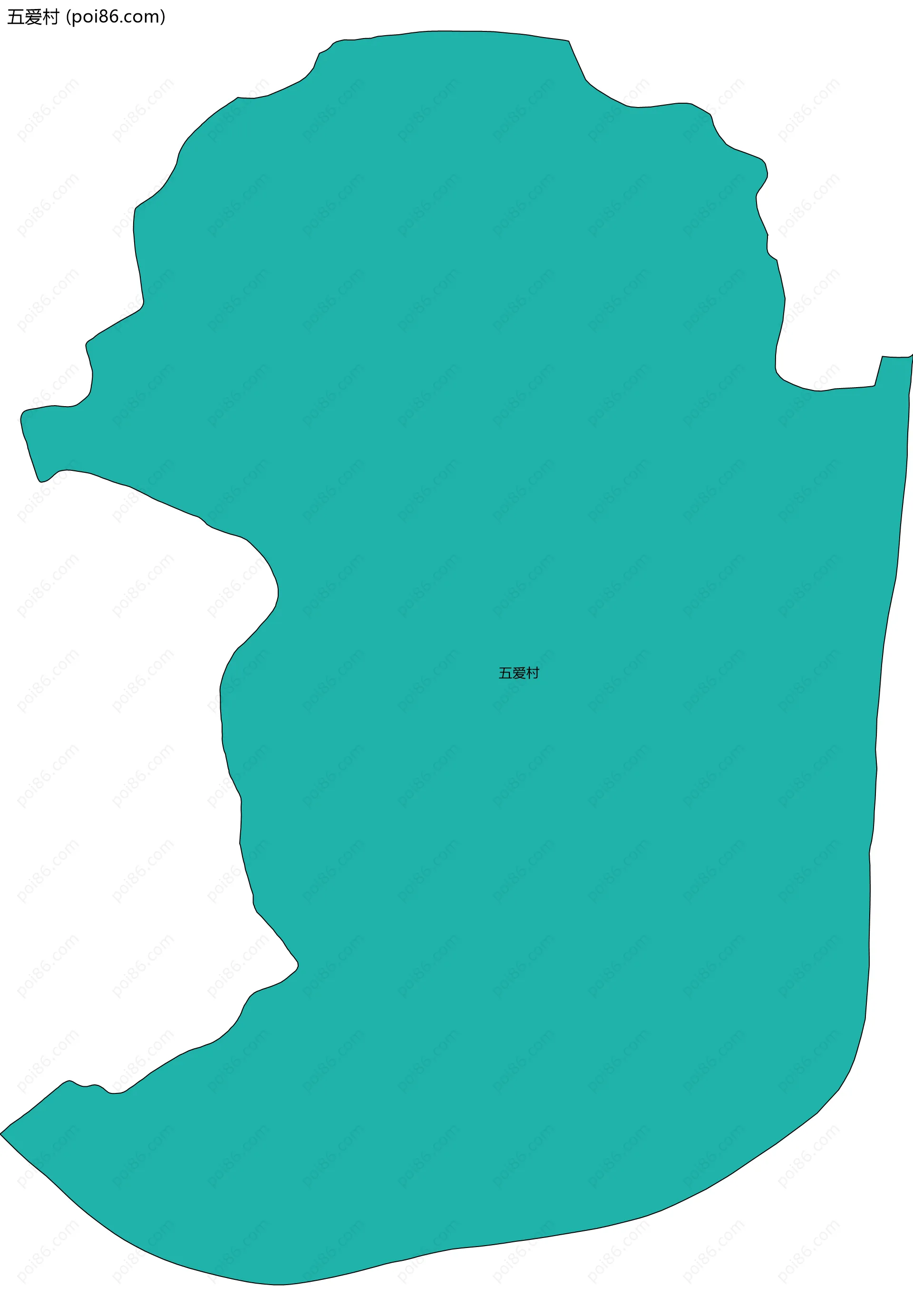 五爱村边界地图