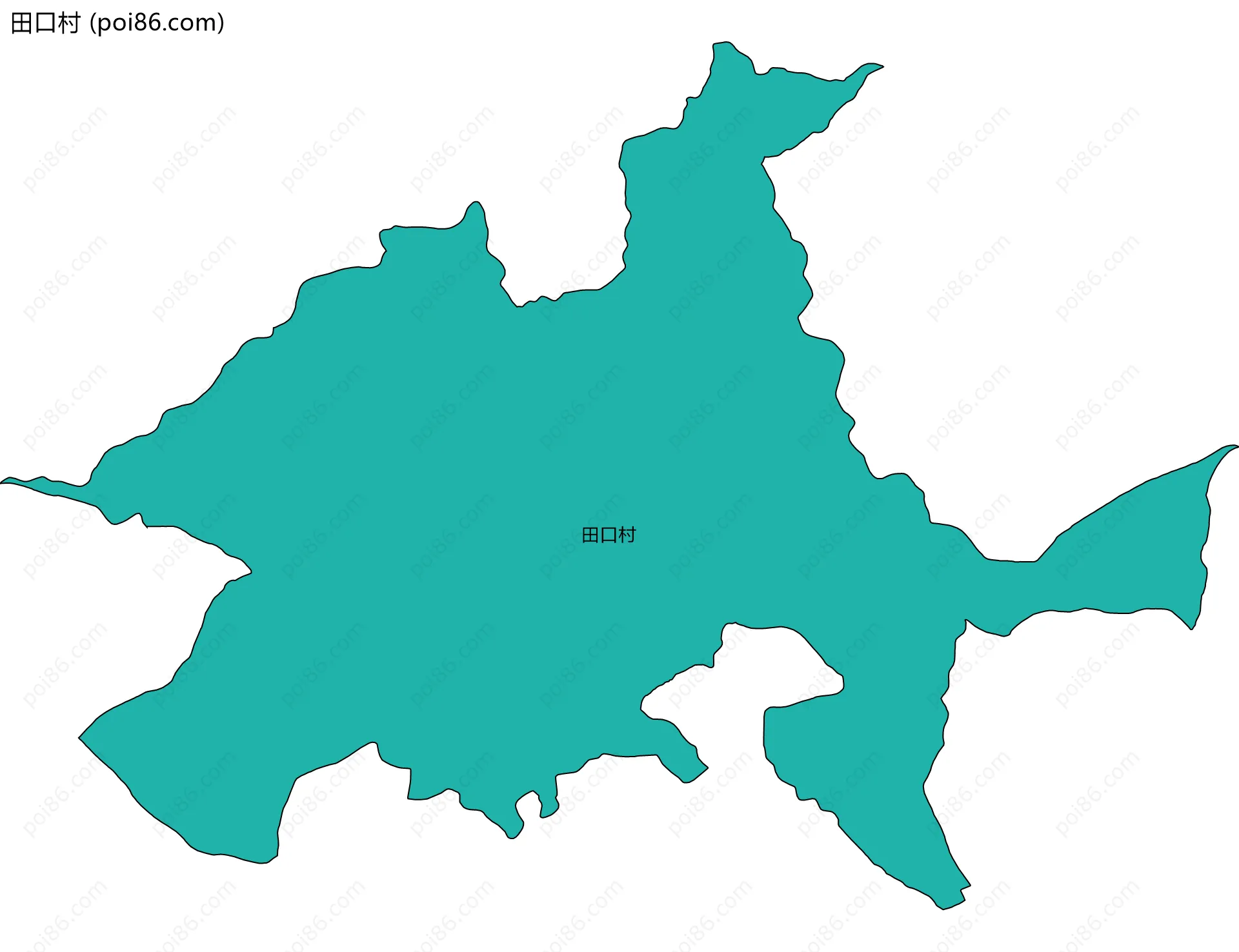 田口村边界地图