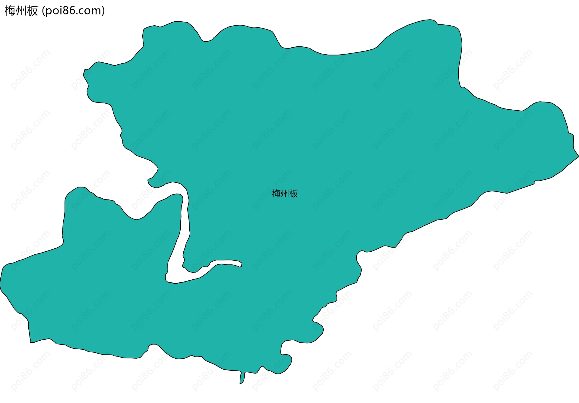 梅州板边界地图