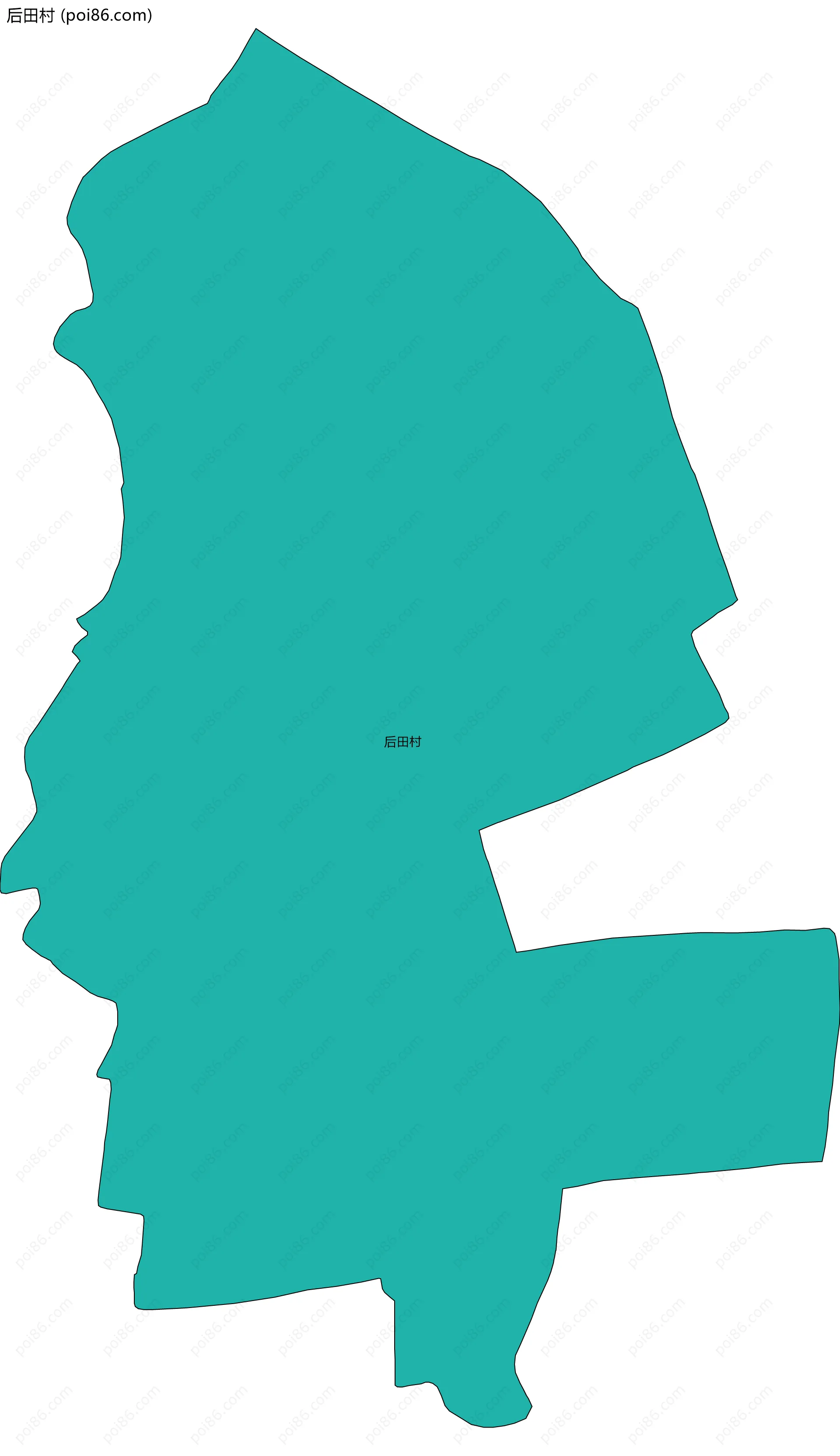 后田村边界地图