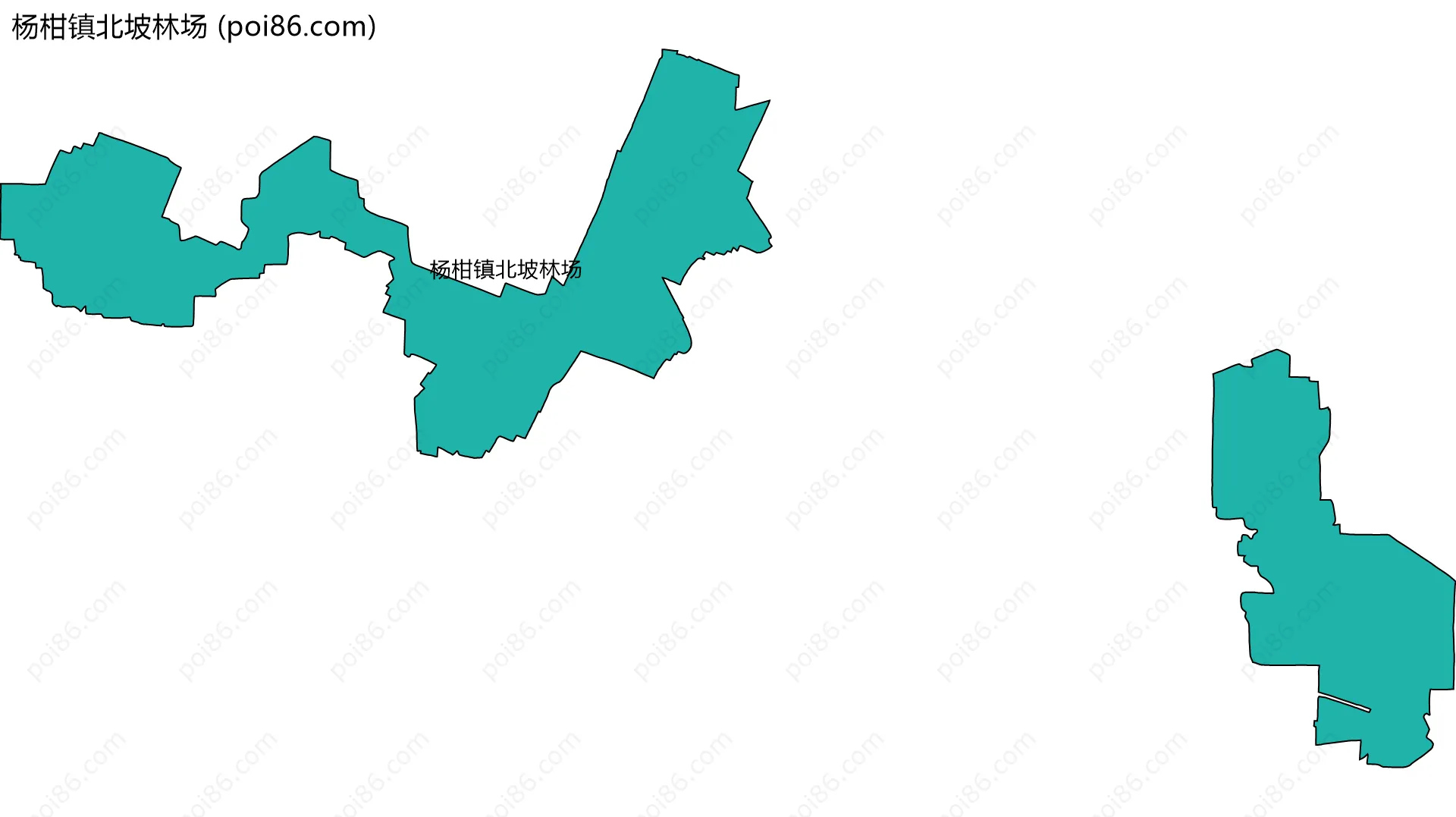 杨柑镇北坡林场边界地图
