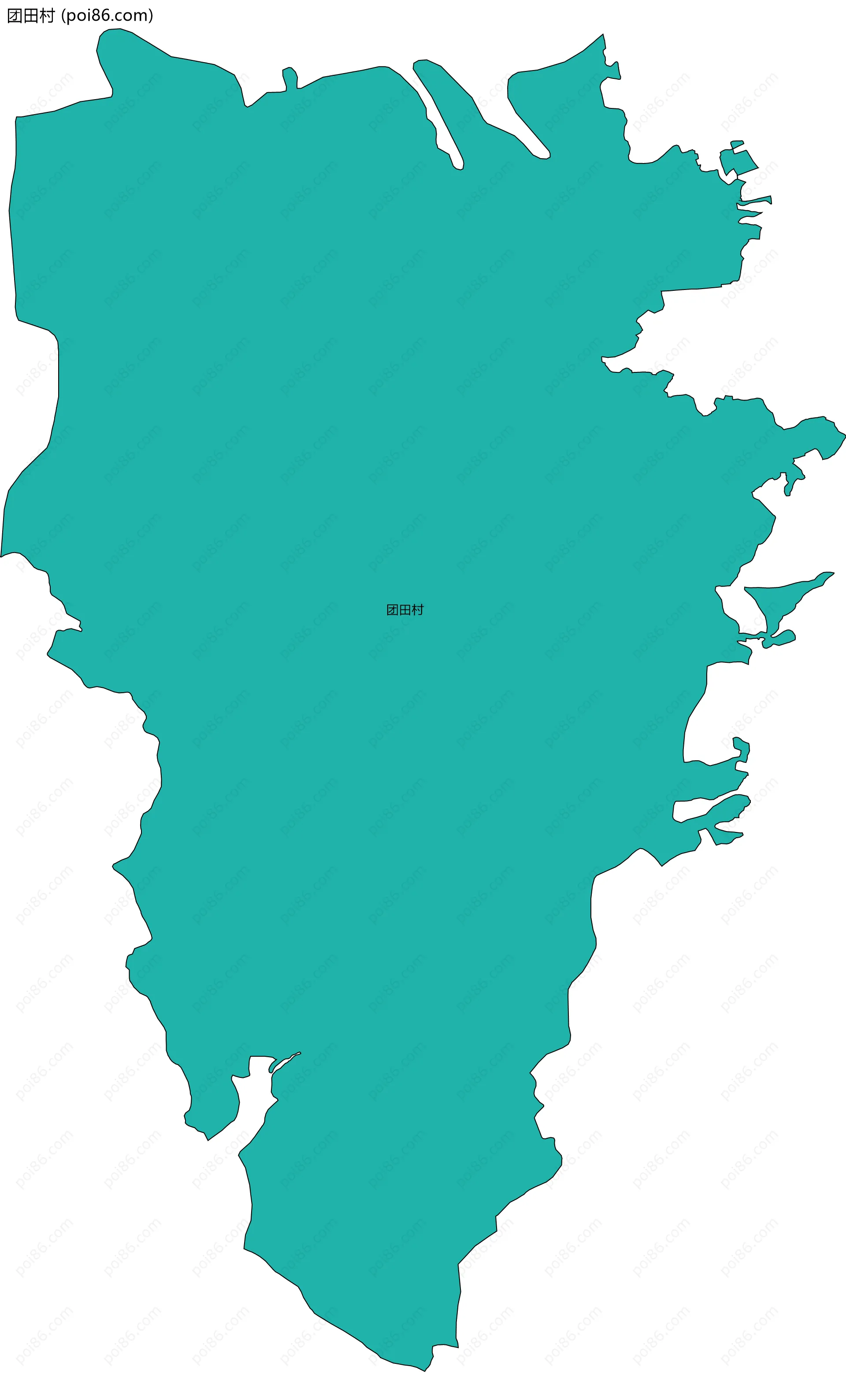 团田村边界地图