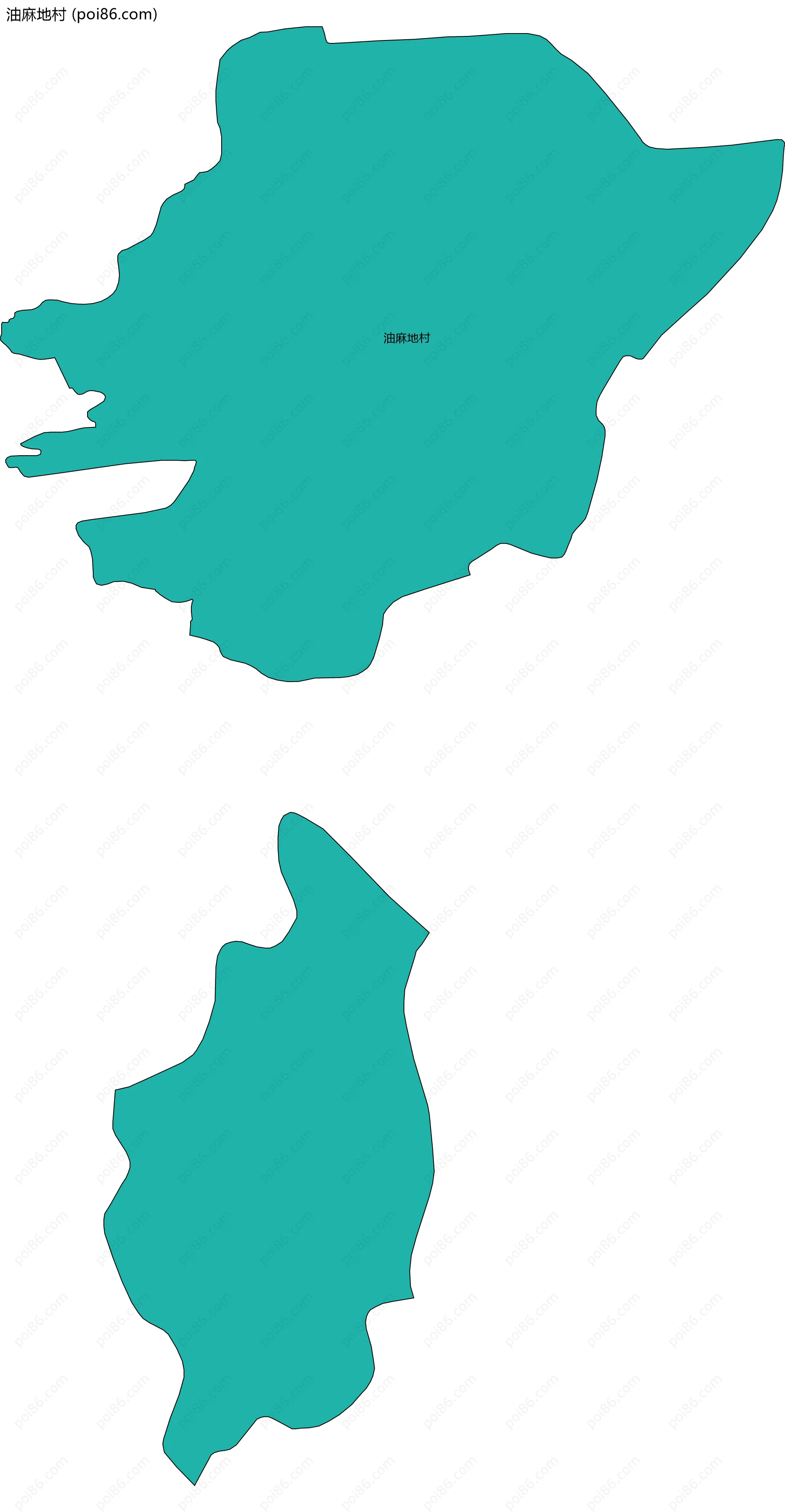 油麻地村边界地图