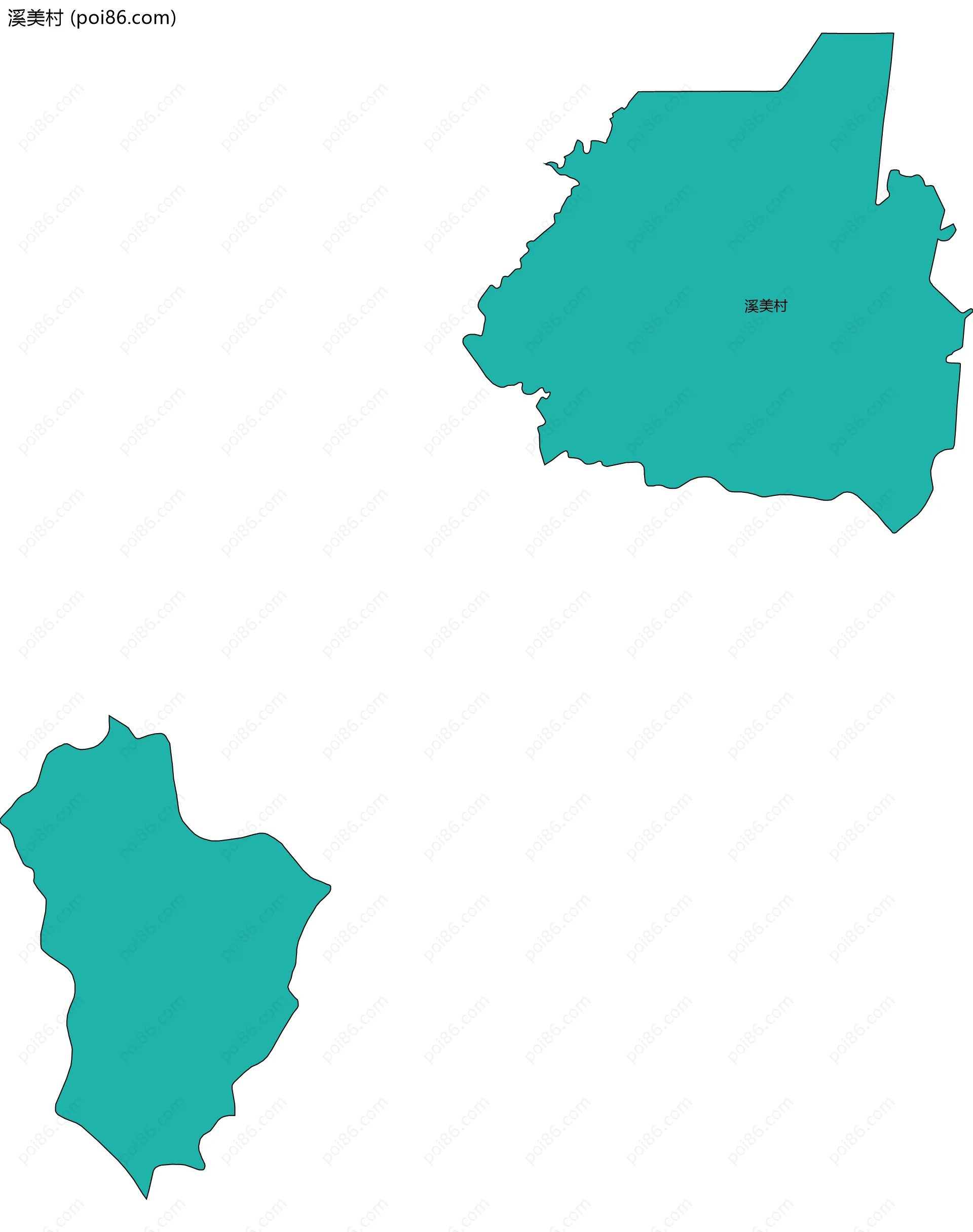 溪美村边界地图