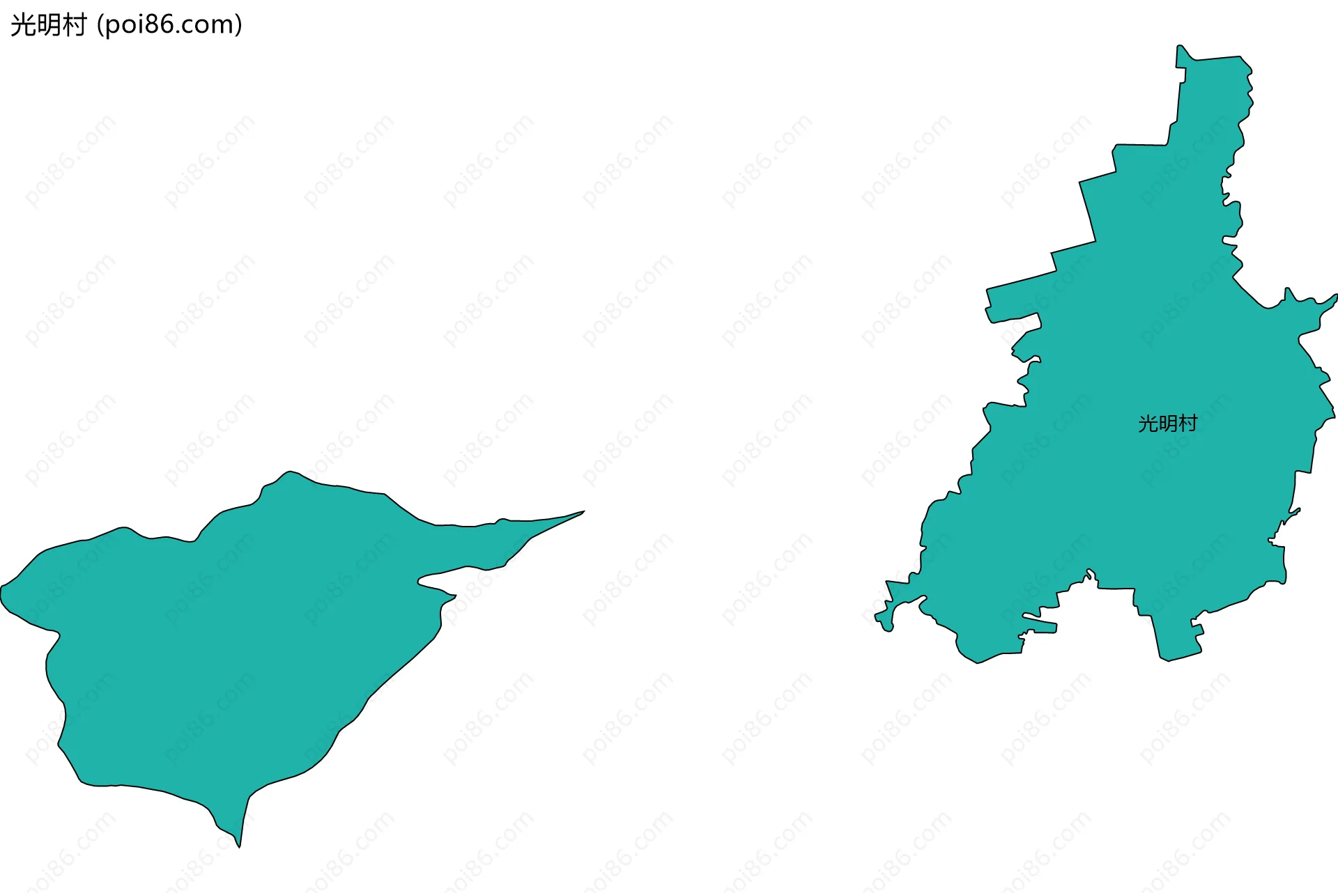 光明村边界地图