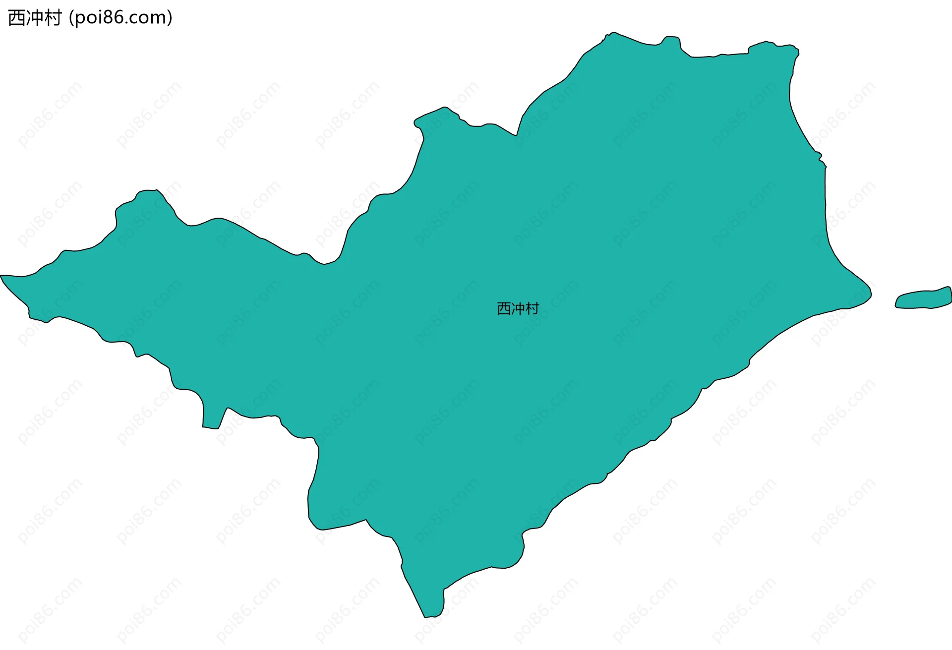 西冲村边界地图