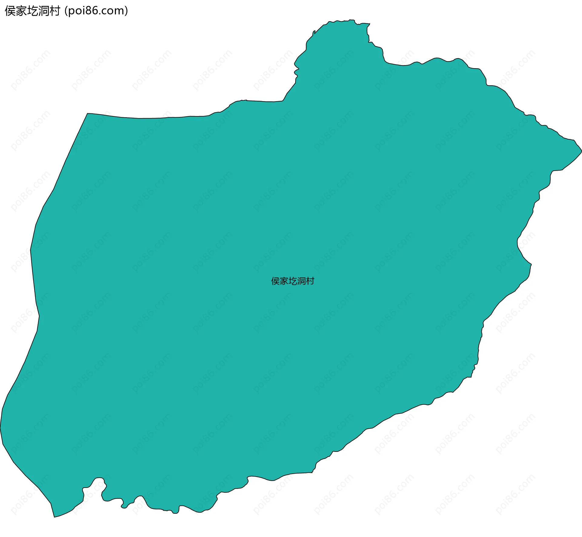 侯家圪洞村边界地图