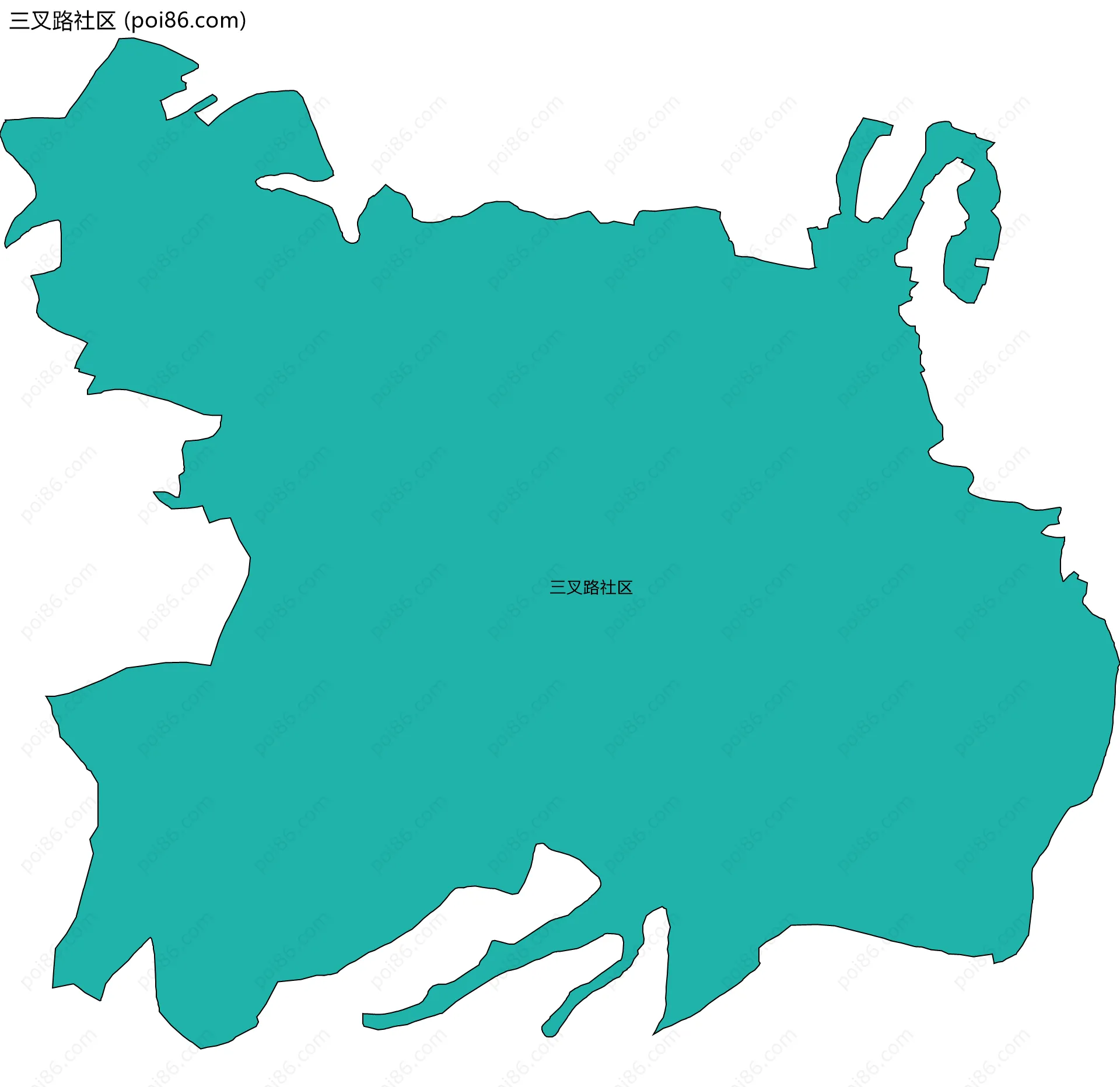 三叉路社区边界地图