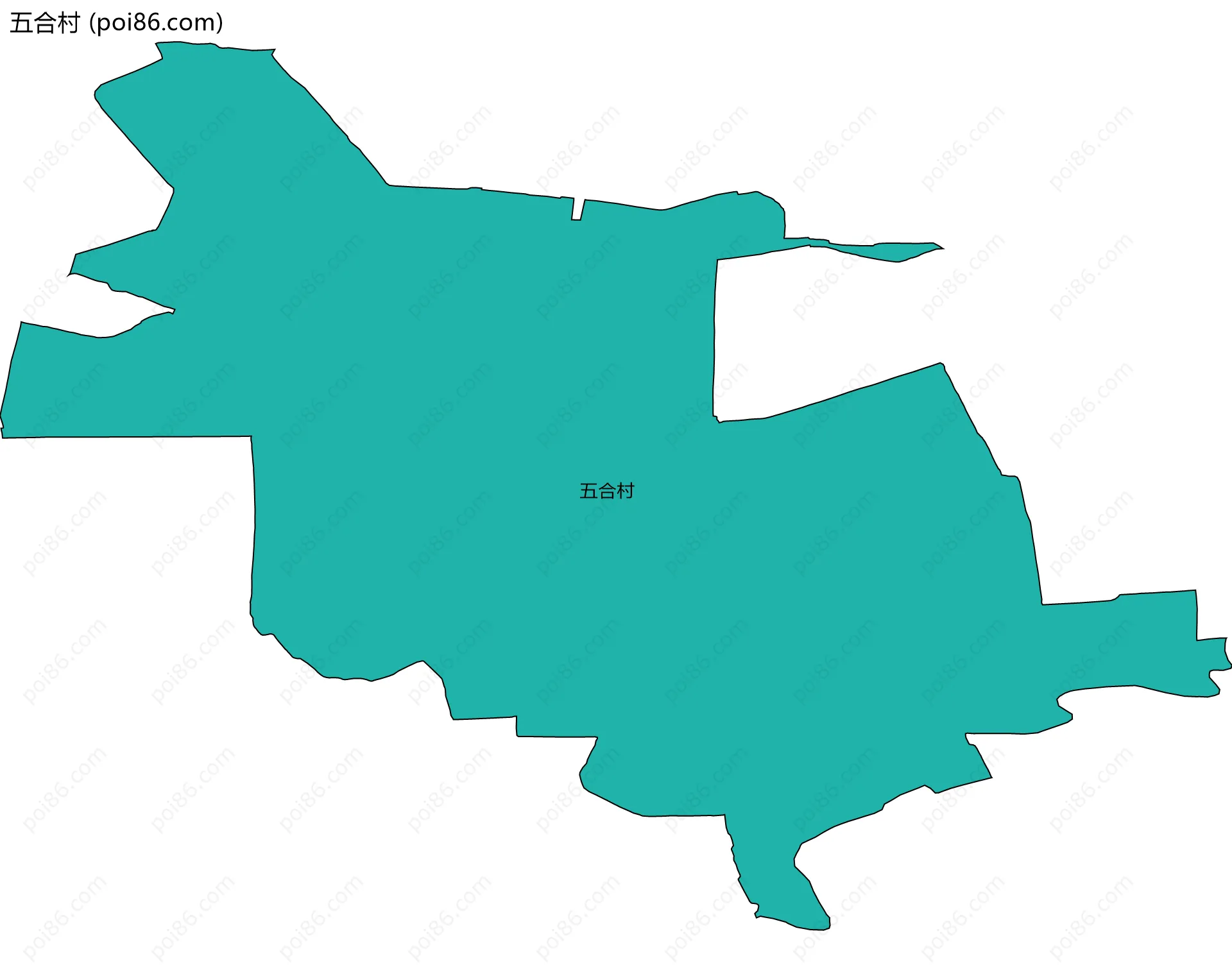 五合村边界地图
