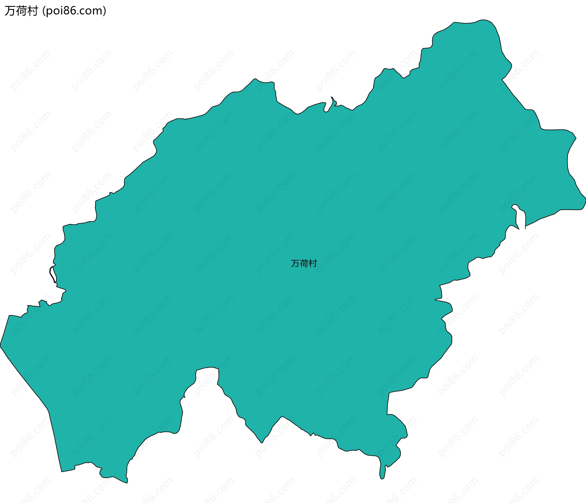 万荷村边界地图