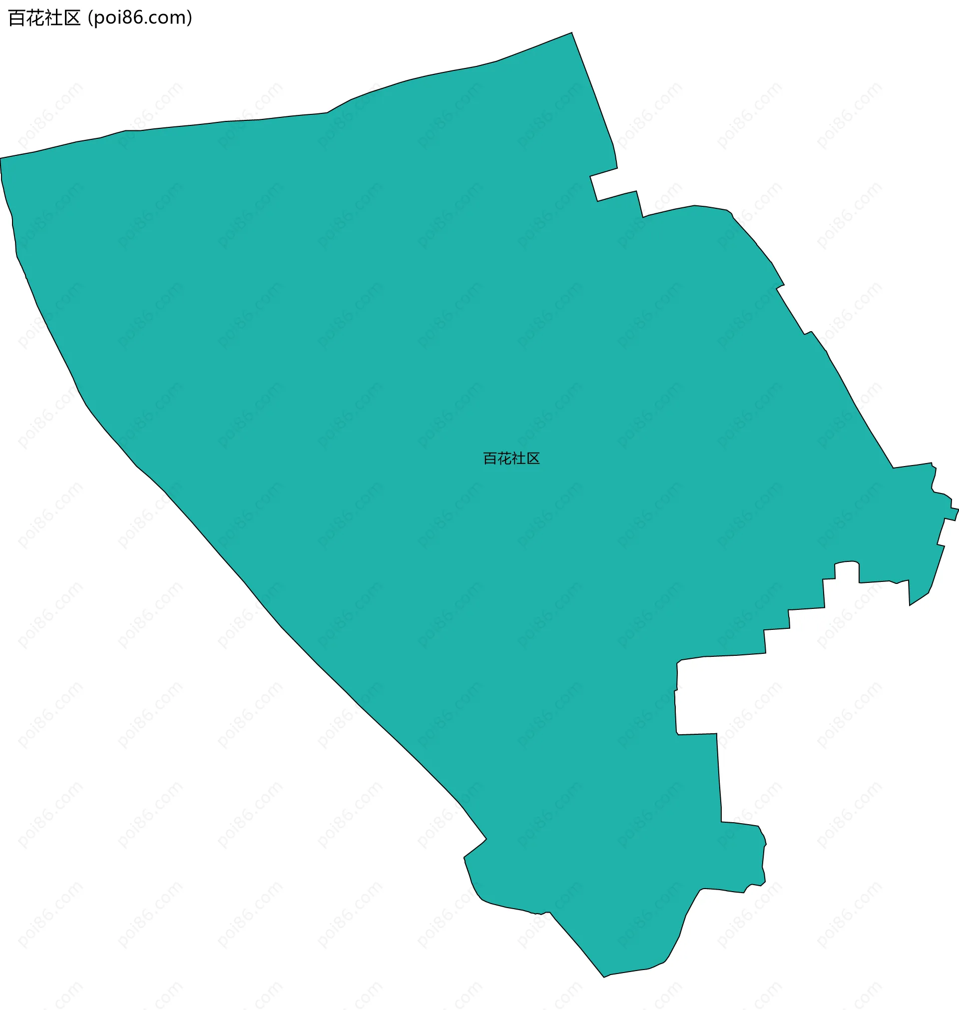百花社区边界地图