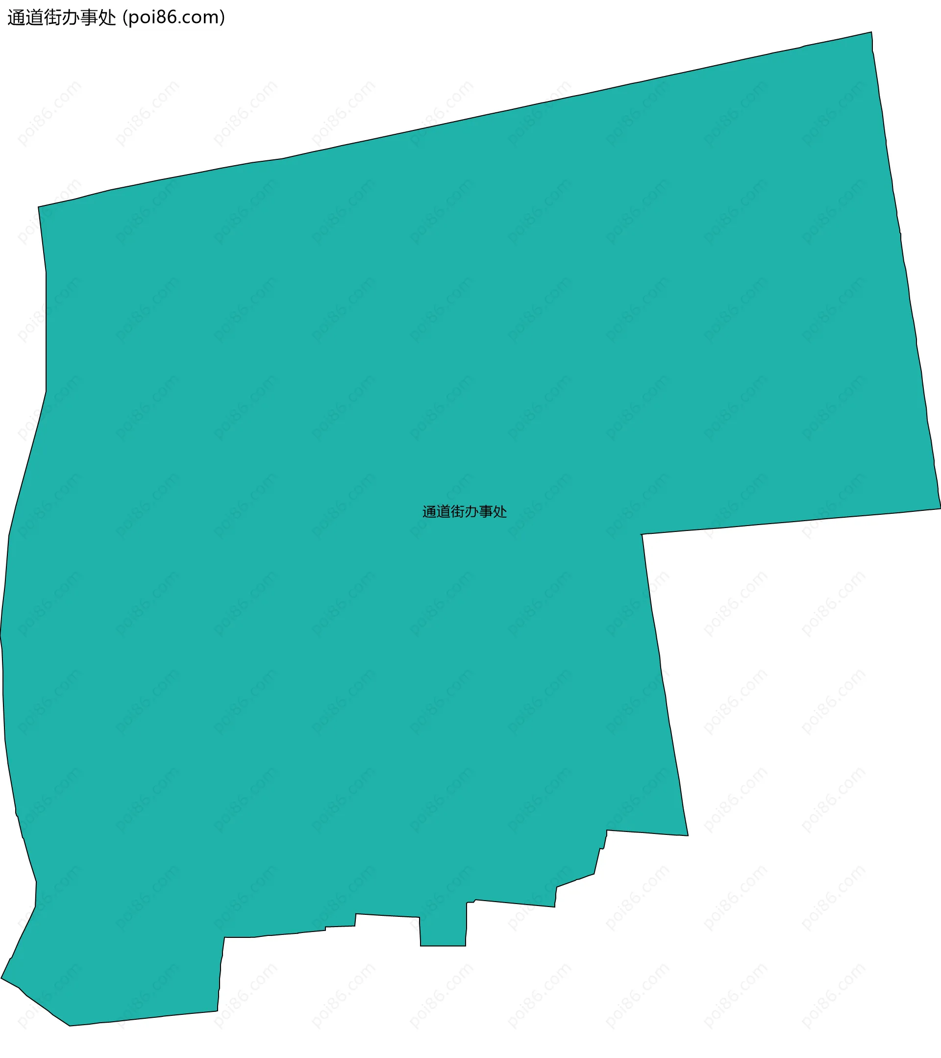 通道街办事处边界地图(五级行政区划)