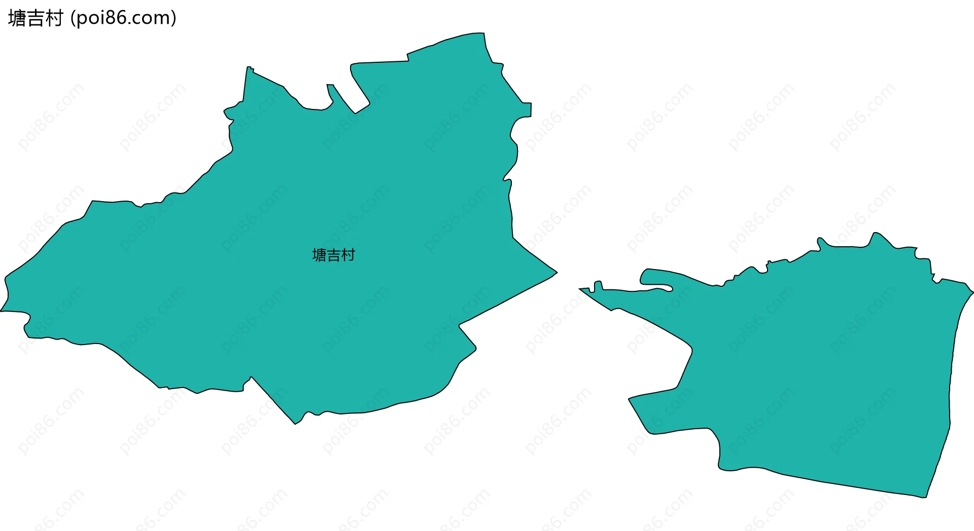 塘吉村边界地图