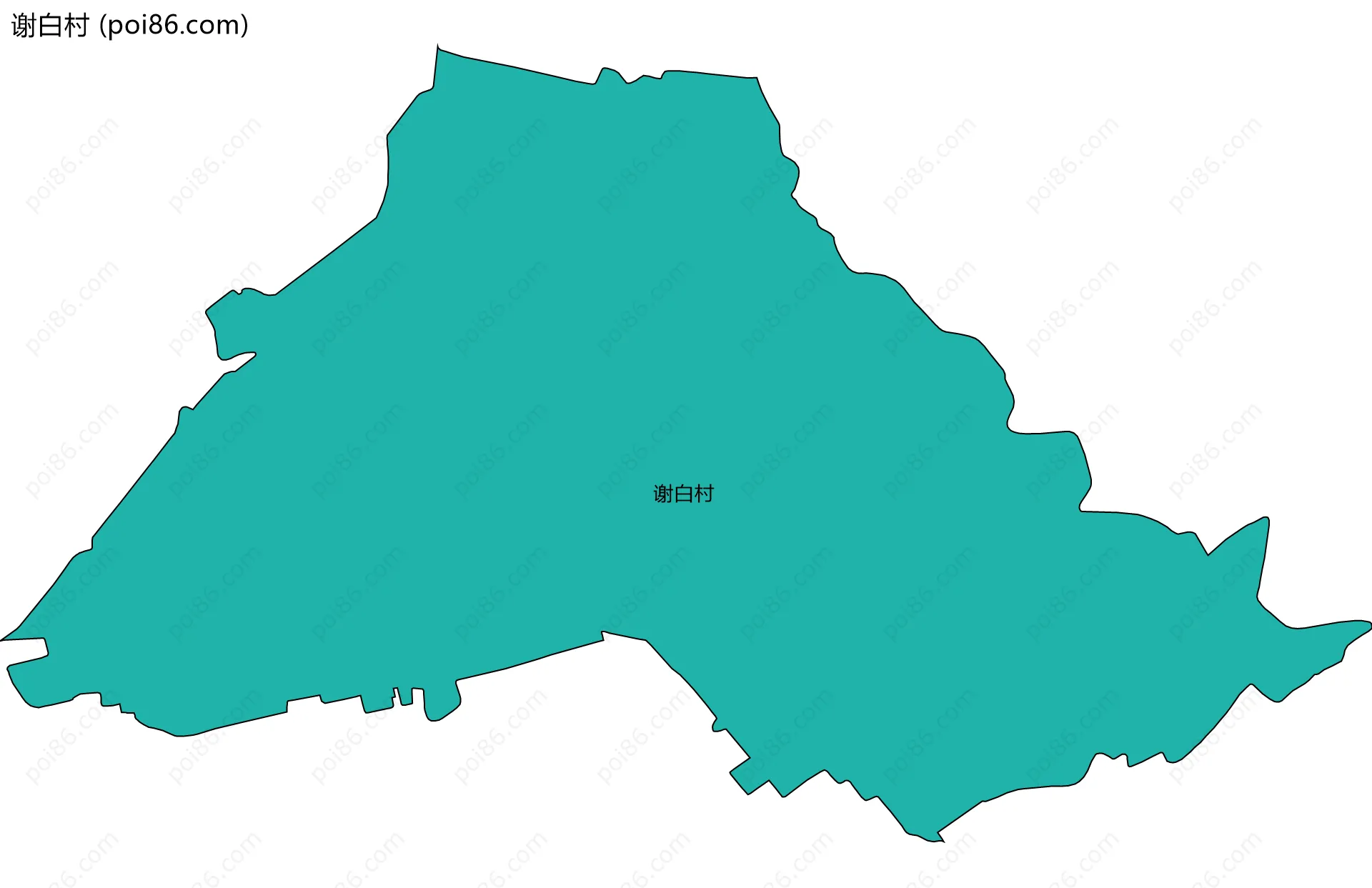 谢白村边界地图