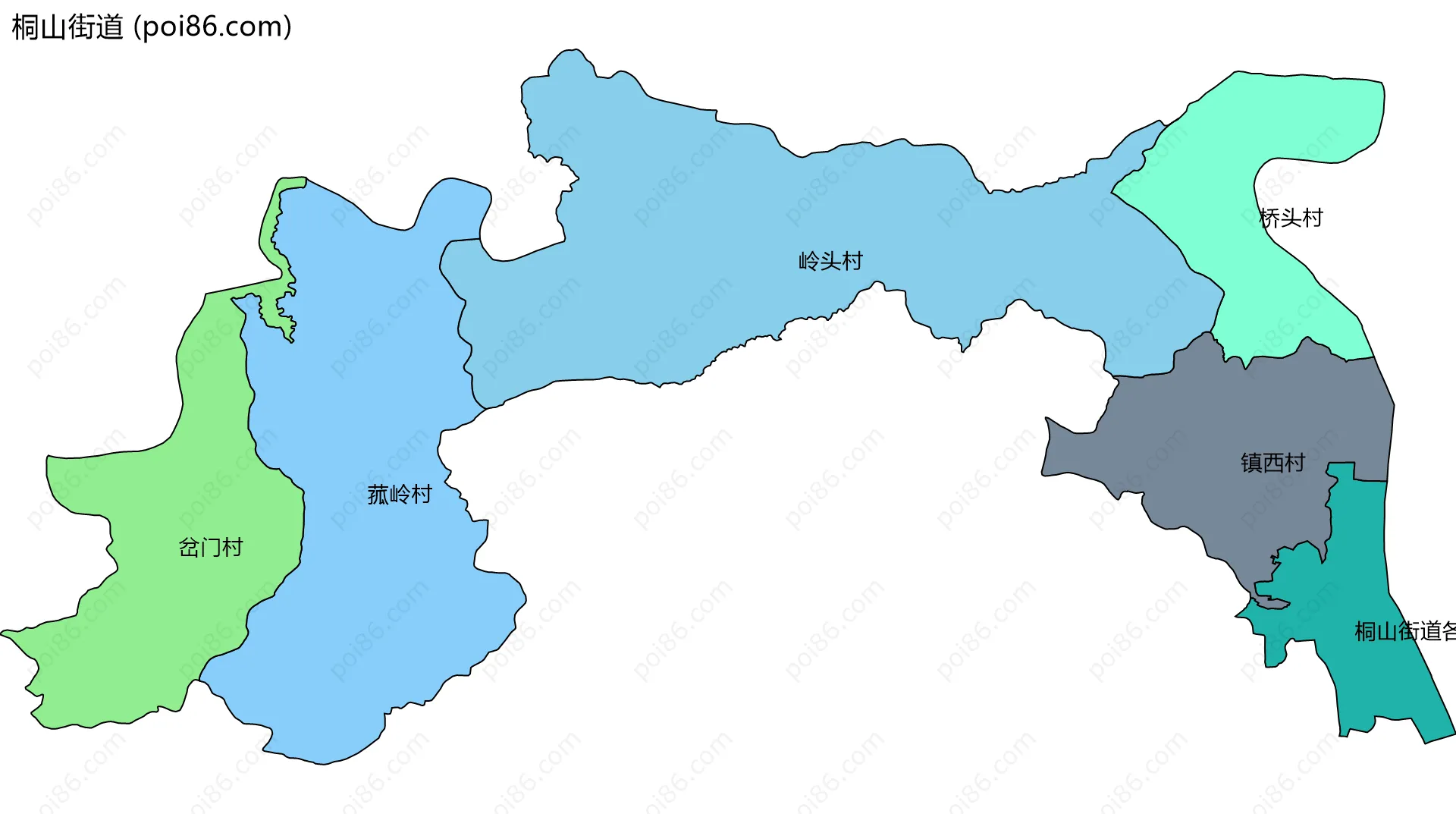 桐山街道边界地图(五级行政区划)