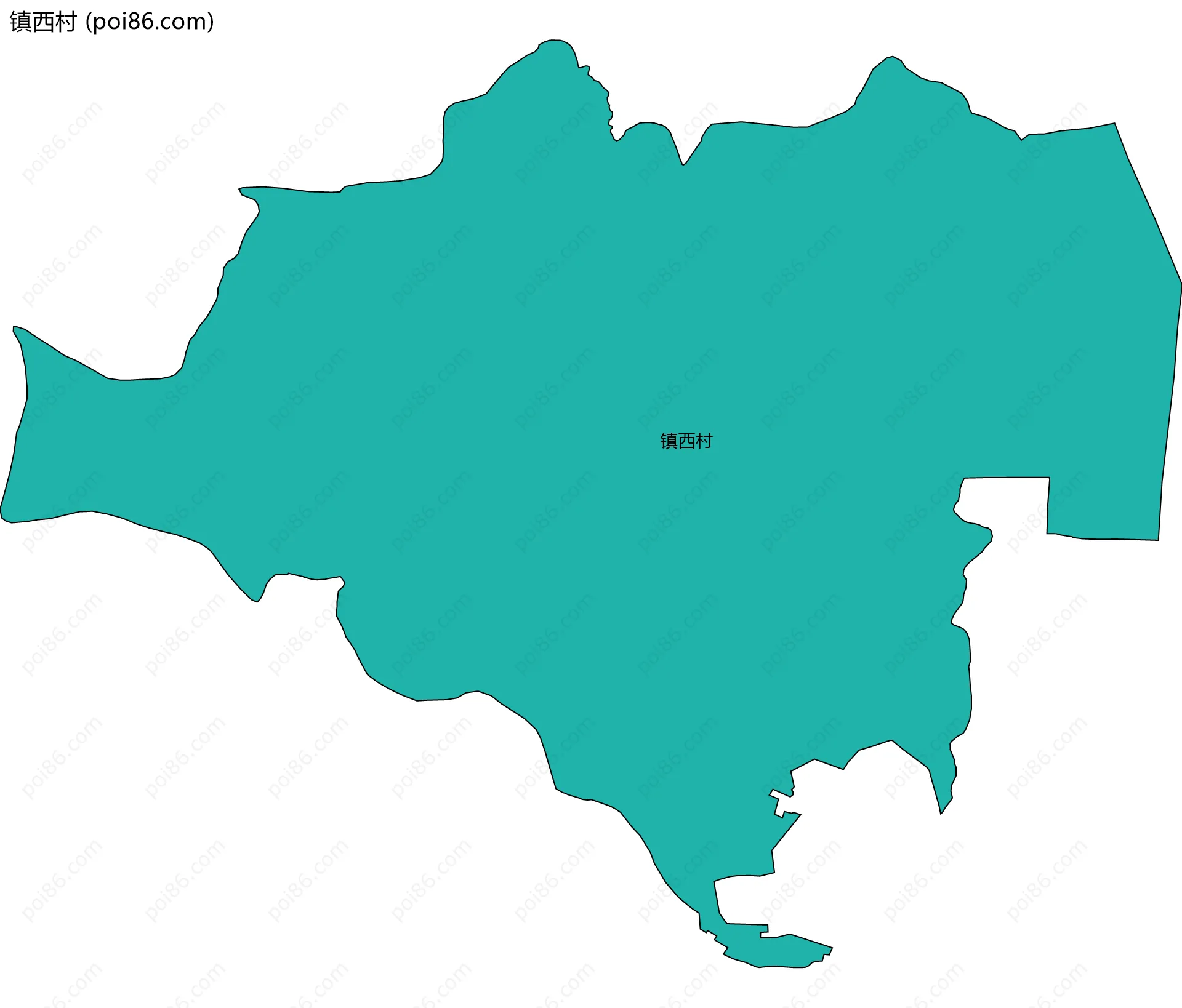 镇西村边界地图
