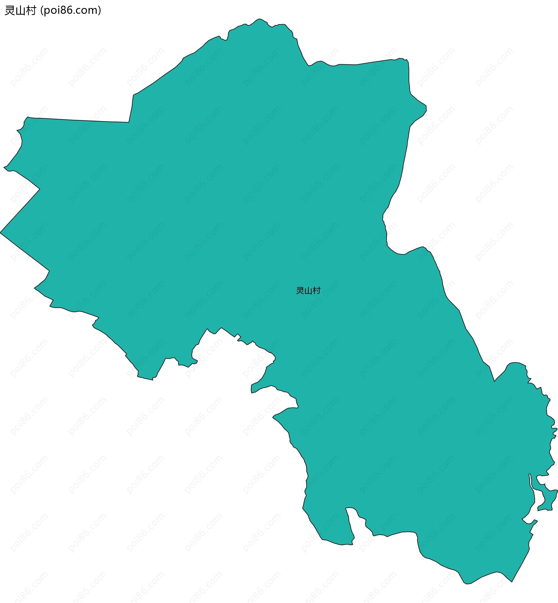 灵山村边界地图