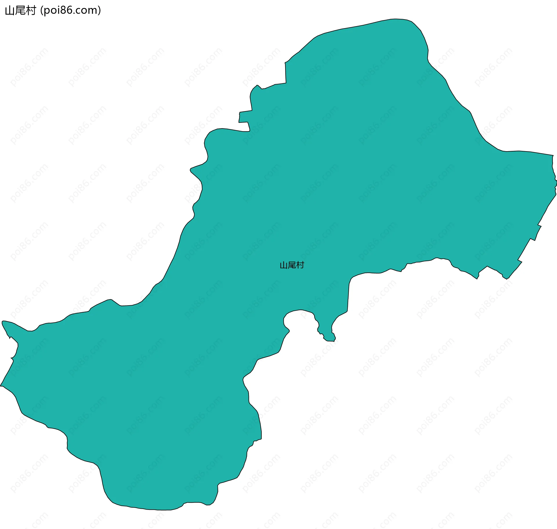 山尾村边界地图