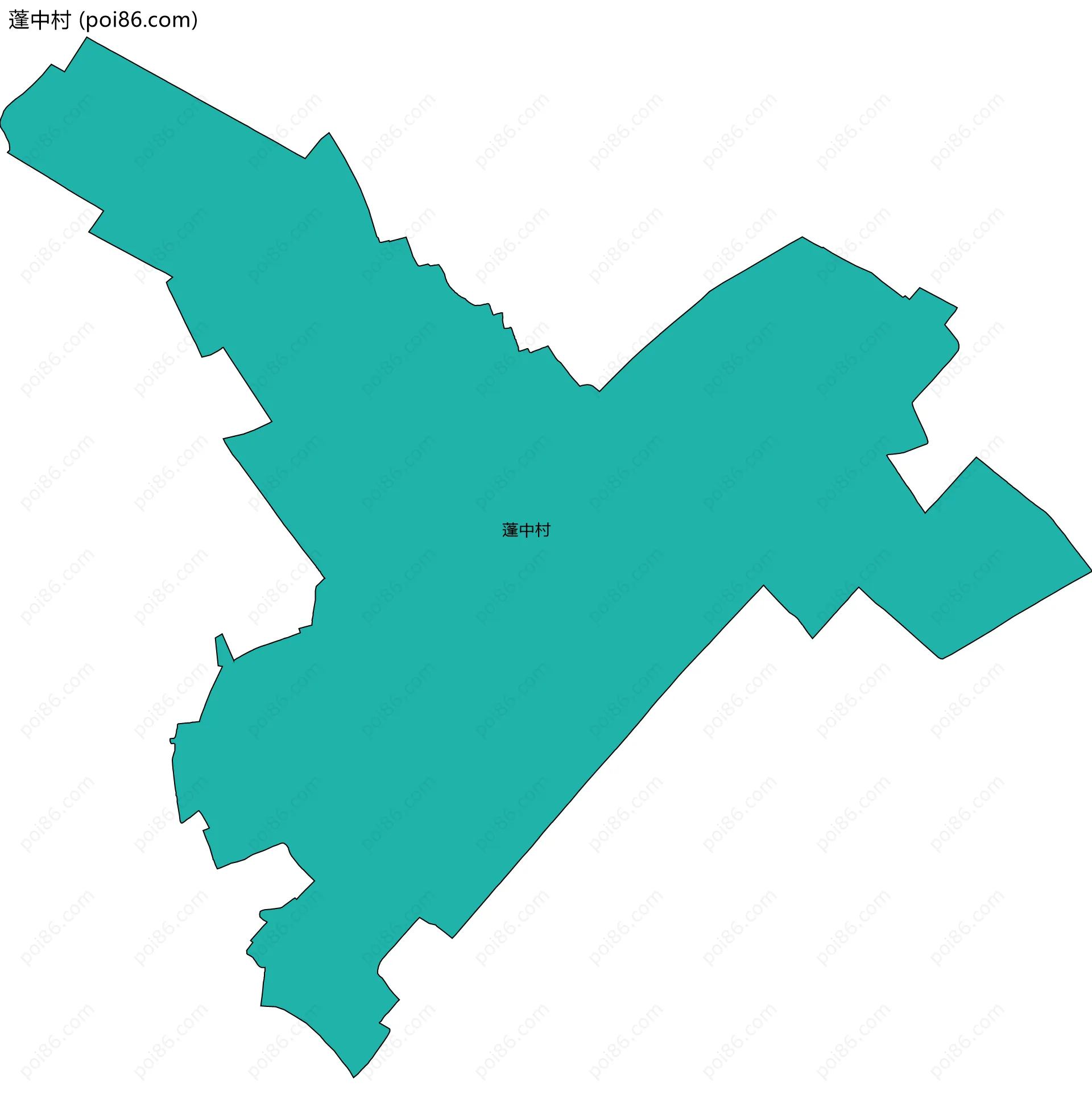 蓬中村边界地图